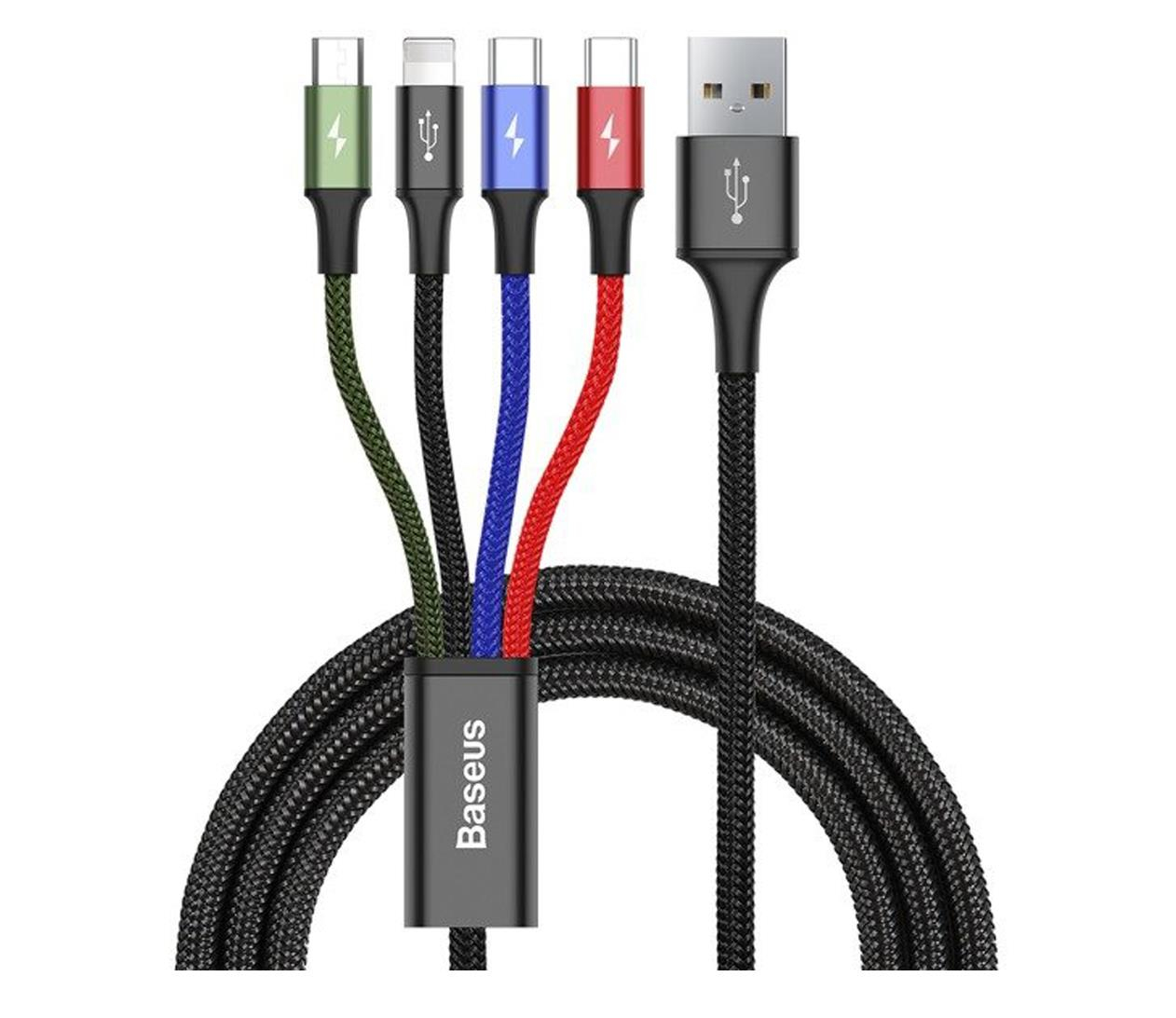 Baseus 4w1 2xUSB-C / Lightning / Micro 3,5A 1.2m