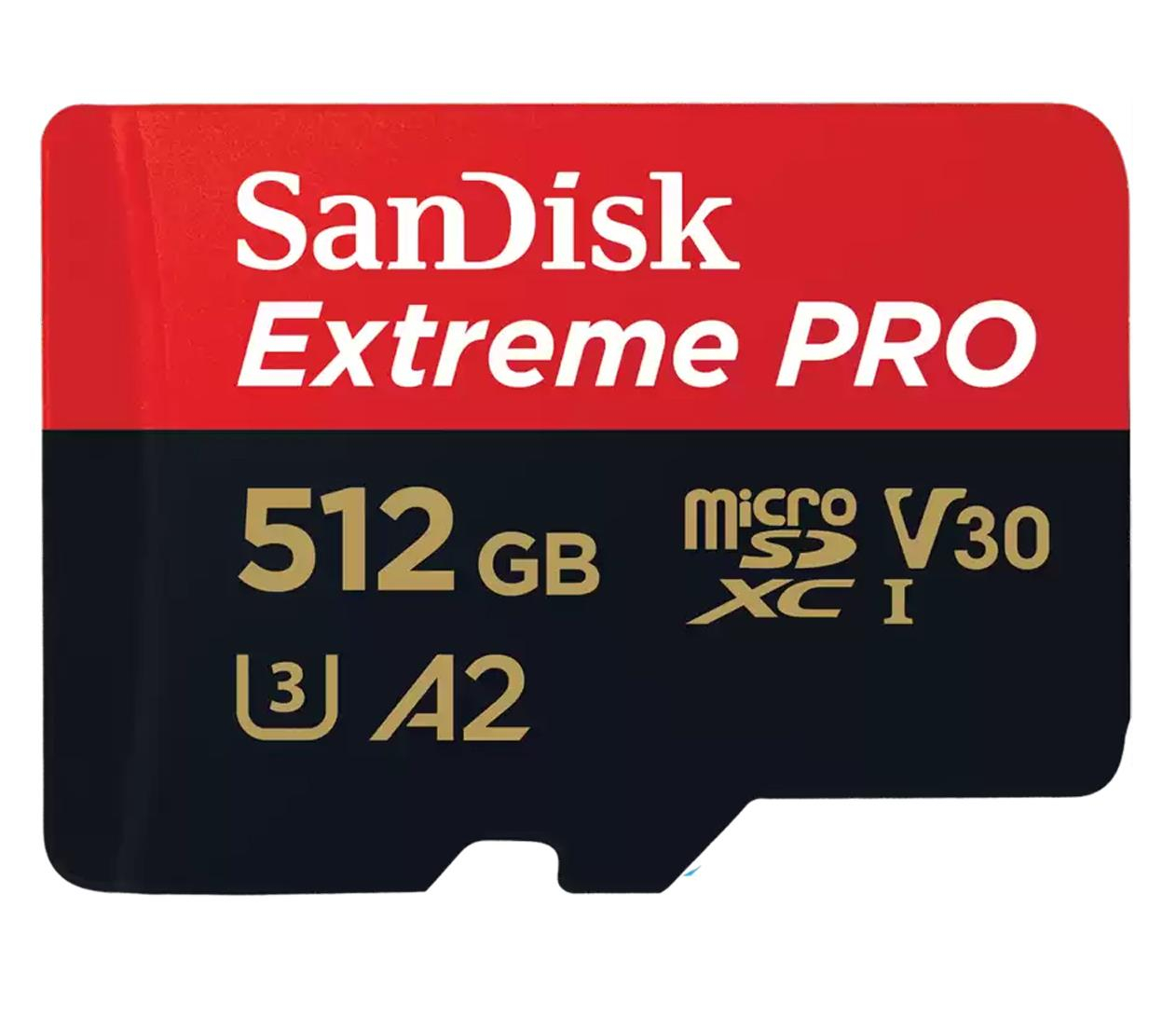 Sandisk 512GB microSDXC Extreme PRO 200MB/s A2 C10 V30 UHS-I U3