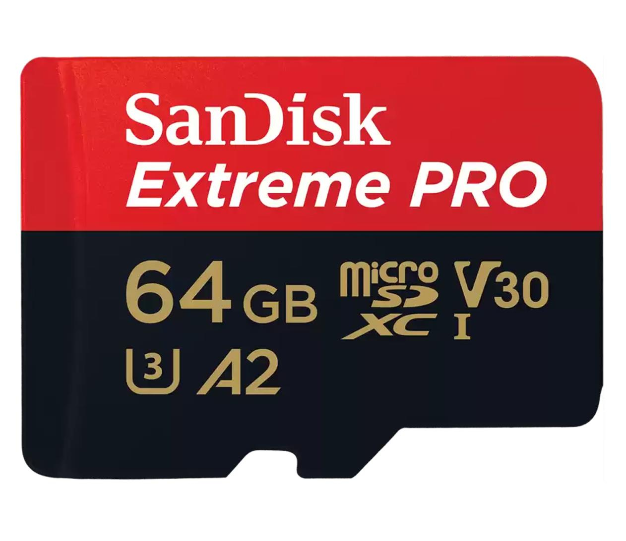 Sandisk 64GB microSDXC Extreme PRO 200MB/s A2 C10 V30 UHS-I U3