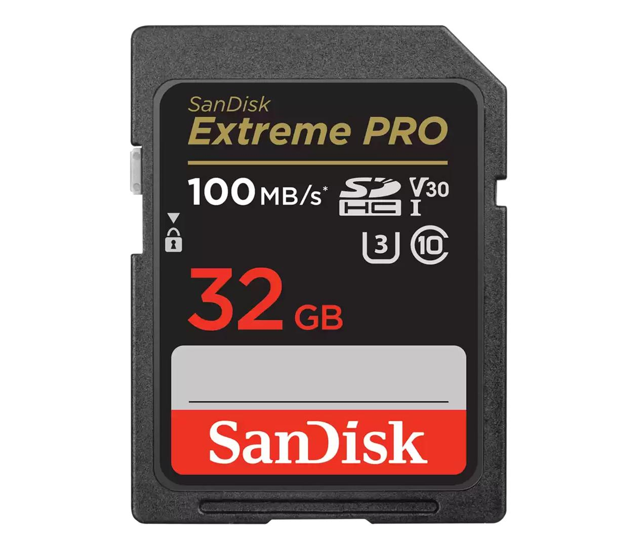 Sandisk 32GB SDHC Extreme PRO 100MB/s A2 C10 V30 UHS-I U3