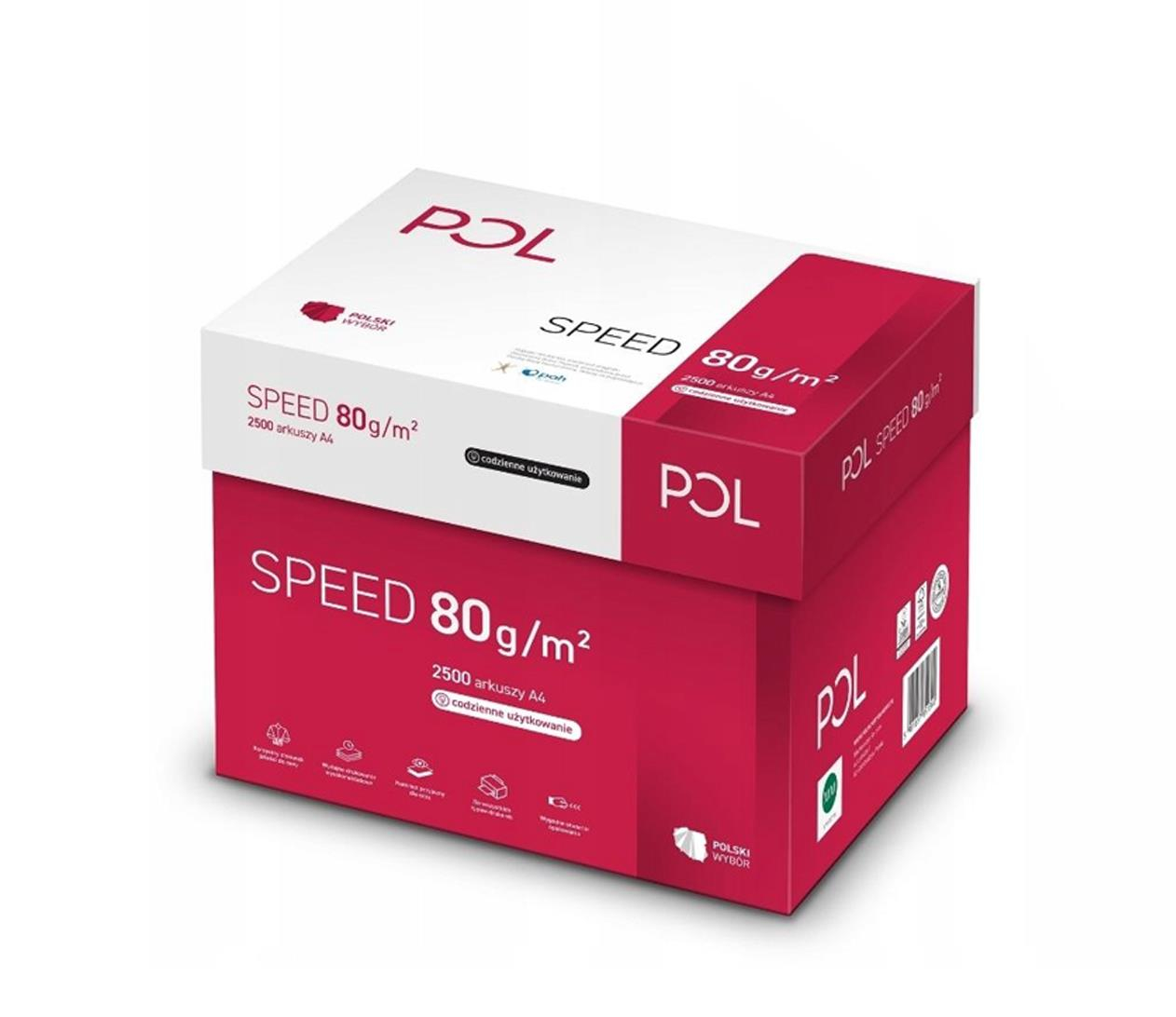 POL Papier A4 Polspeed 80g - karton x5 ryza (2500 arkuszy)