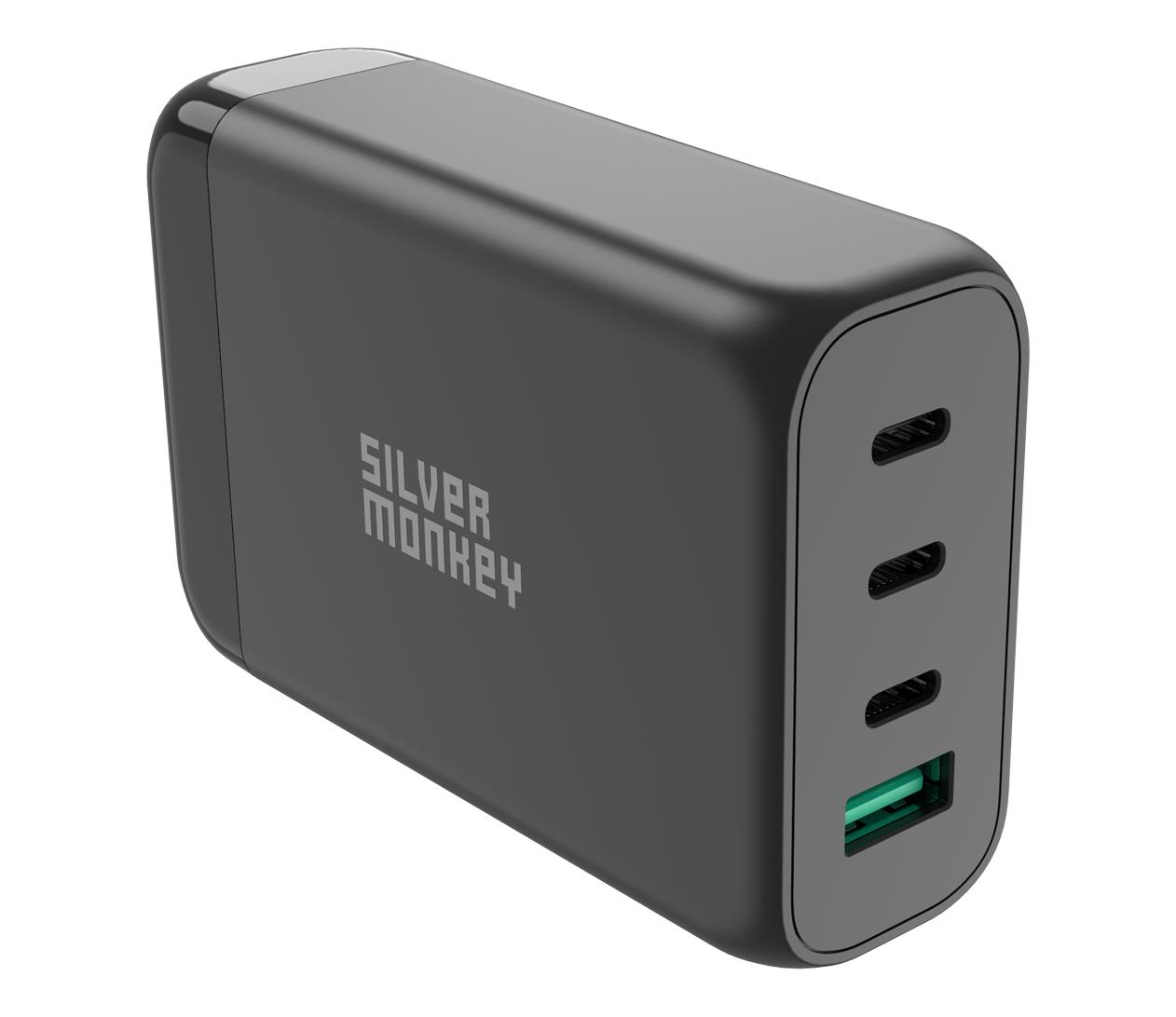 Silver Monkey Ładowarka GaN 130W USB-C PD + USB 3.0 QC B