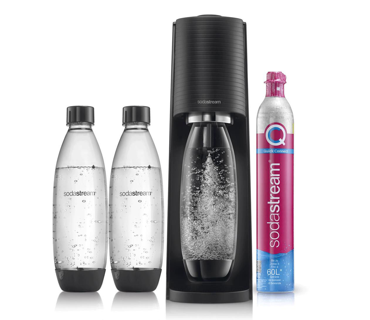 SodaStream TERRA BLACK + 2 BUTELKI FUSE BLACK