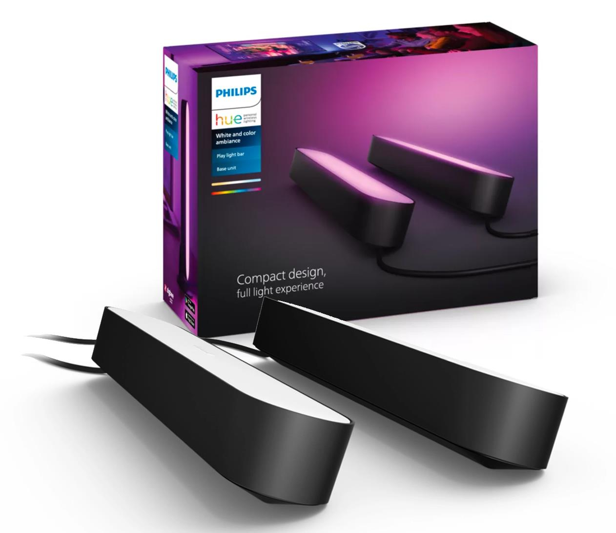 Philips Hue White and color ambiance Lampa Play (czarna) x2