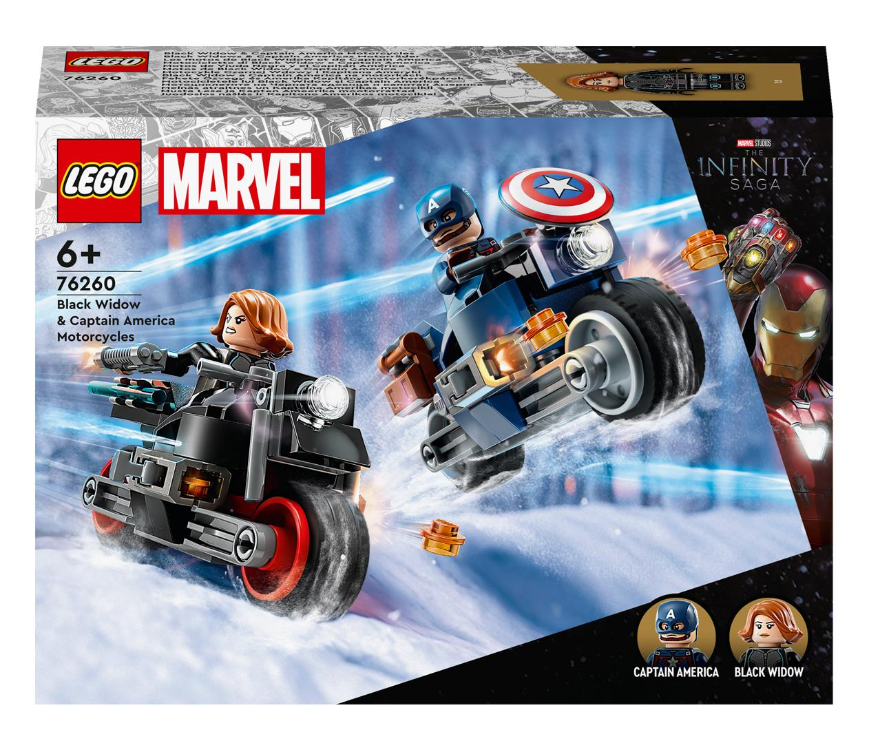 LEGO Marvel 76260 Motocykle Czarnej Wdowy i Kapitana Ameryki