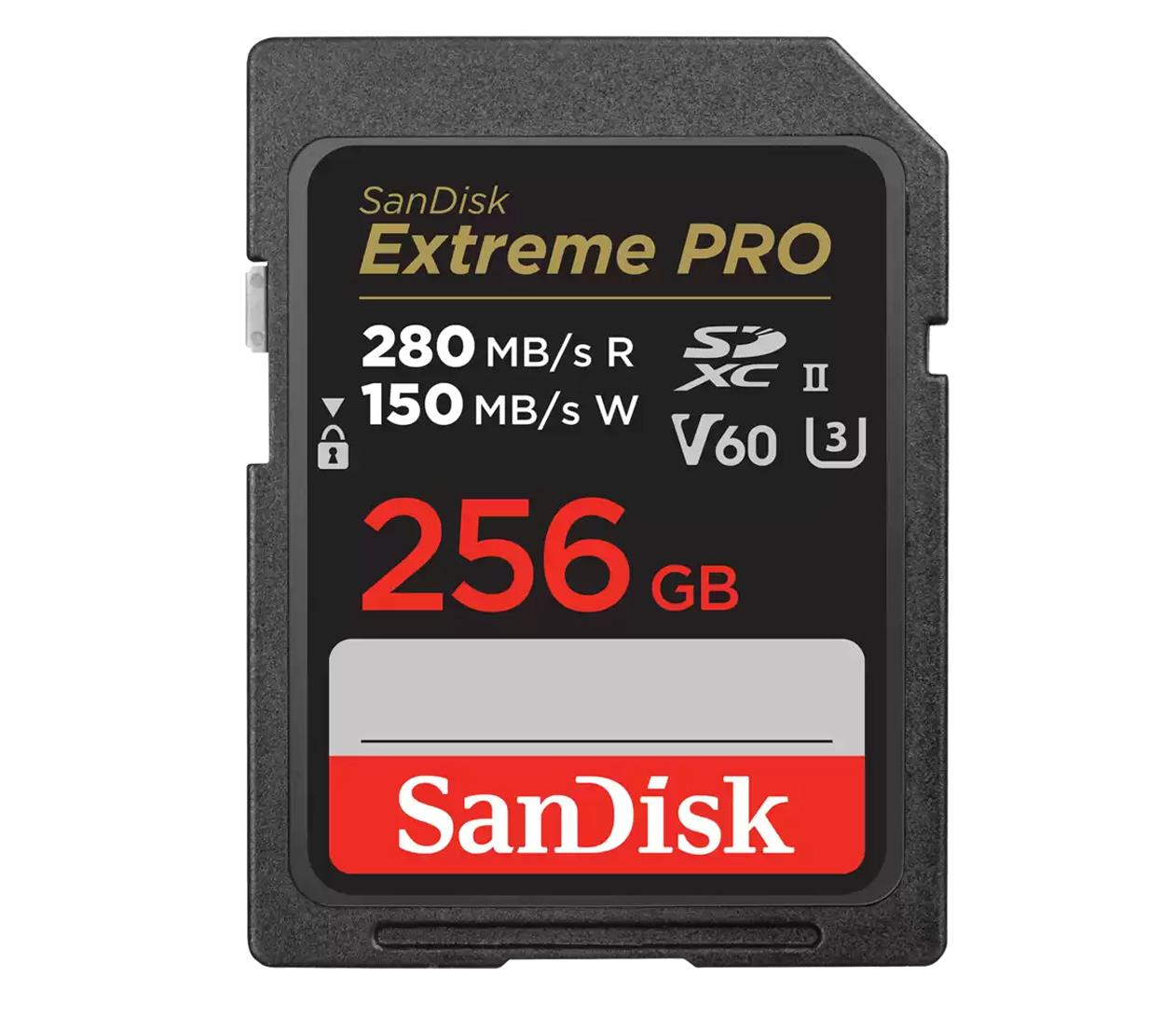 Sandisk 256GB SDXC Extreme PRO 280MB/s V60 UHS-II