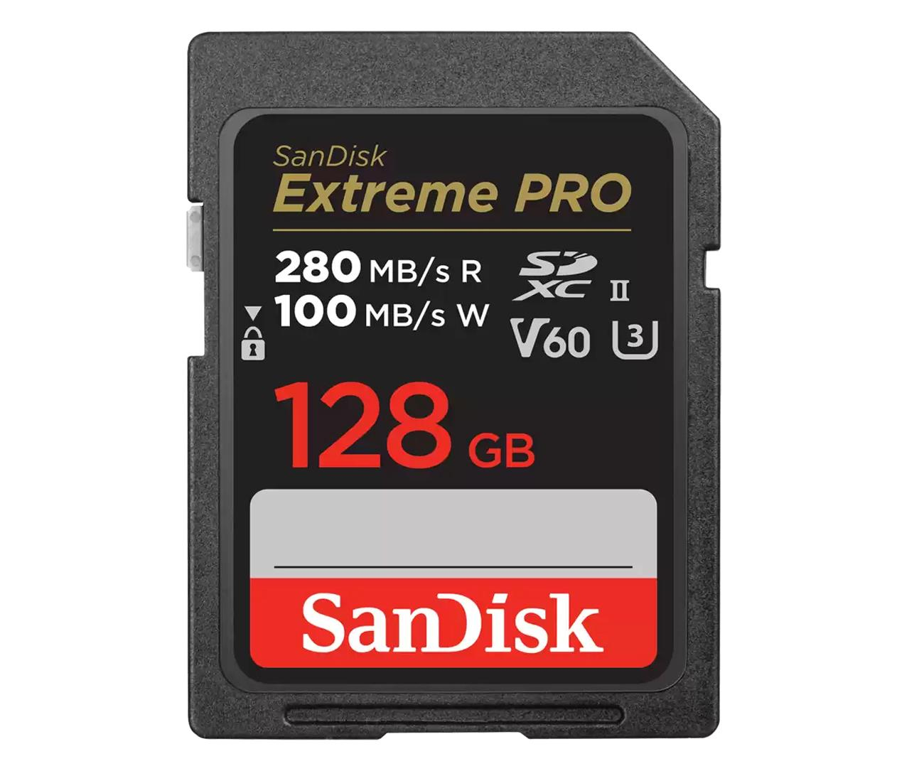 Sandisk 128GB SDXC Extreme PRO 280MB/s V60 UHS-II