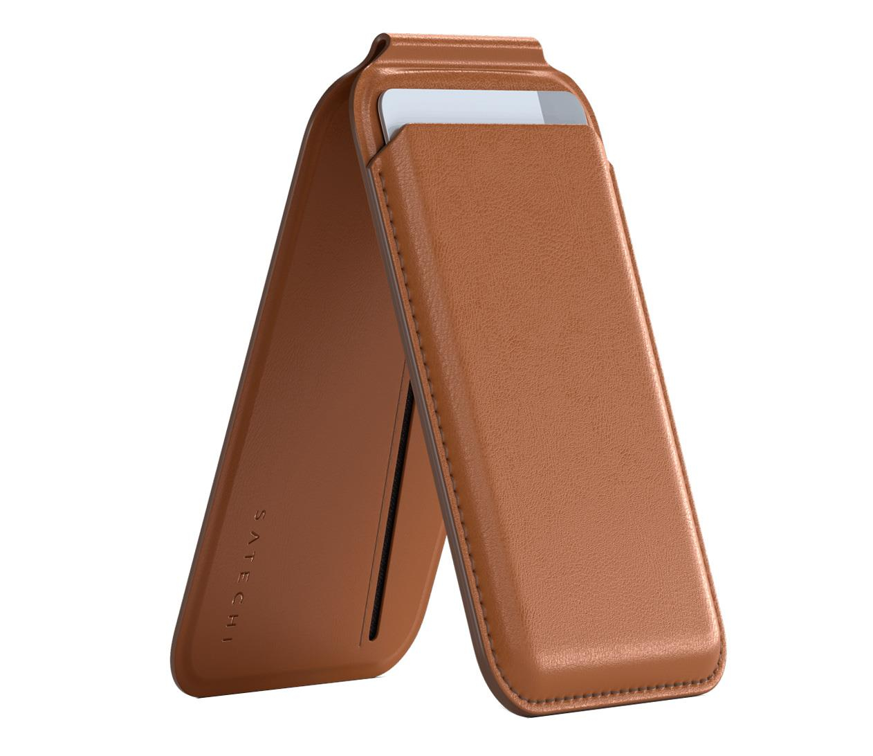 Satechi Vegan-Leather Magnetic Wallet Stand (brown)