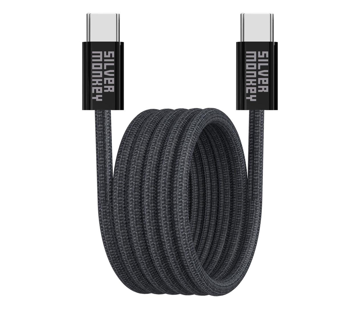Silver Monkey Kabel magnetyczny USB-C 100W 2m czarny
