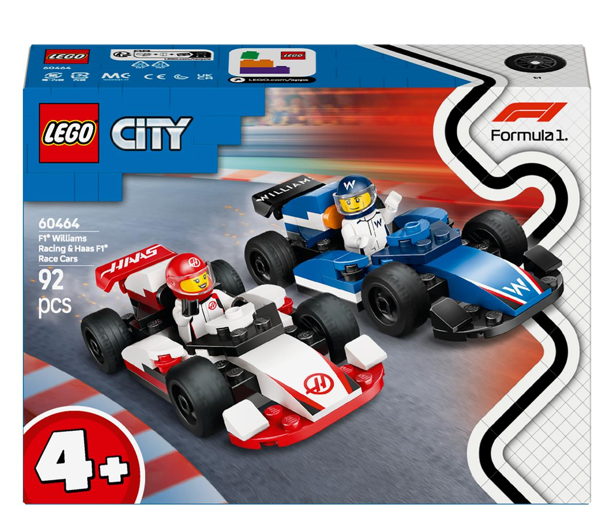 LEGO City 60464 F1 Bolidy Williams Racing i Haas F1