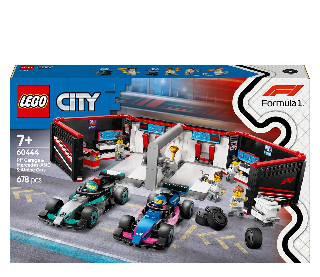 LEGO City 60444 F1® Garaż i bolidy Mercedes-AMG i Alpine