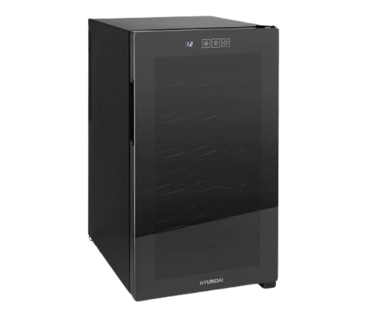 Hyundai VIN18G 63,5cm Czarna Szklane Drzwi 18 Butelek