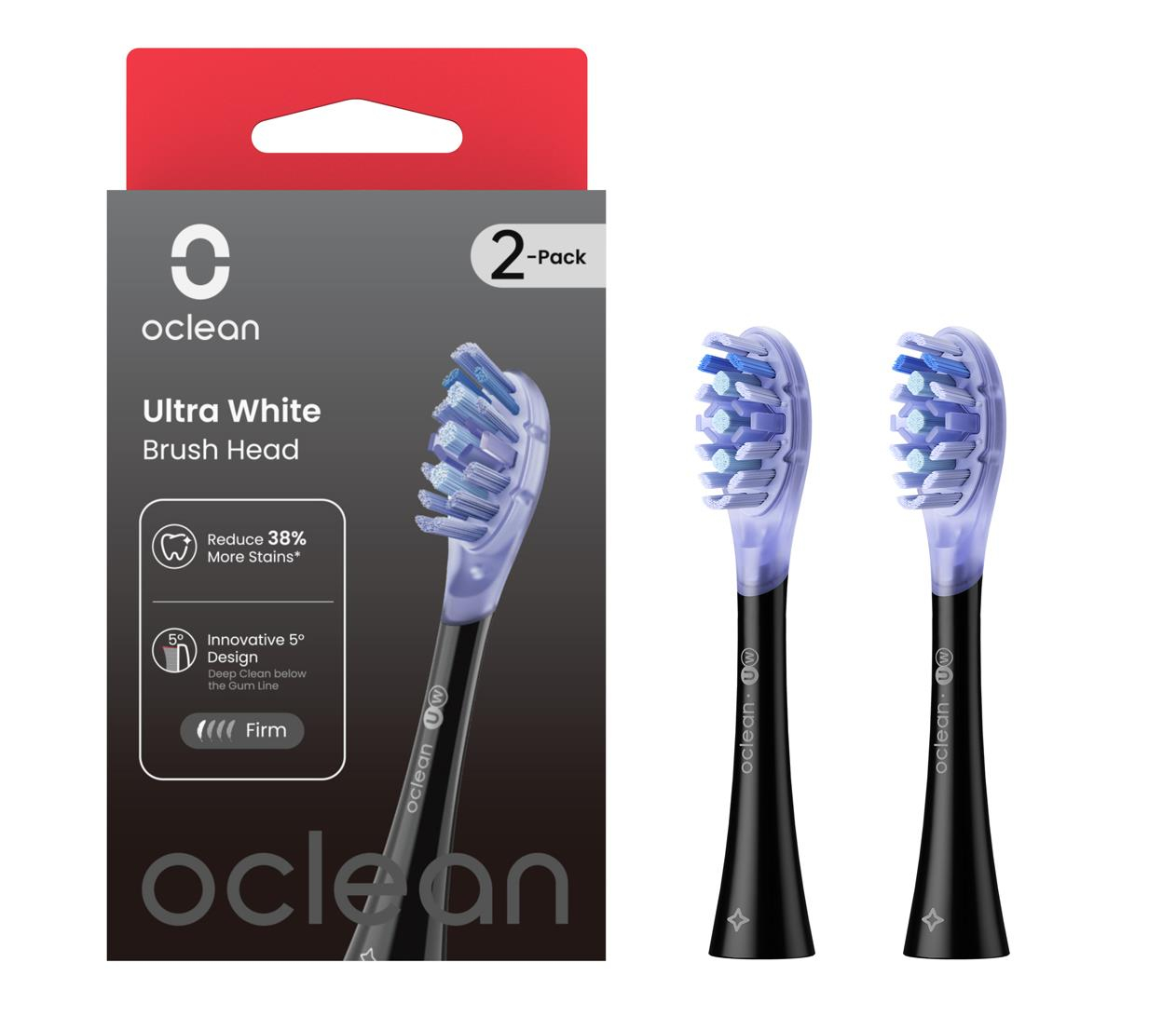 Oclean Końcówki Ultra White UW01 czarny 2 szt.