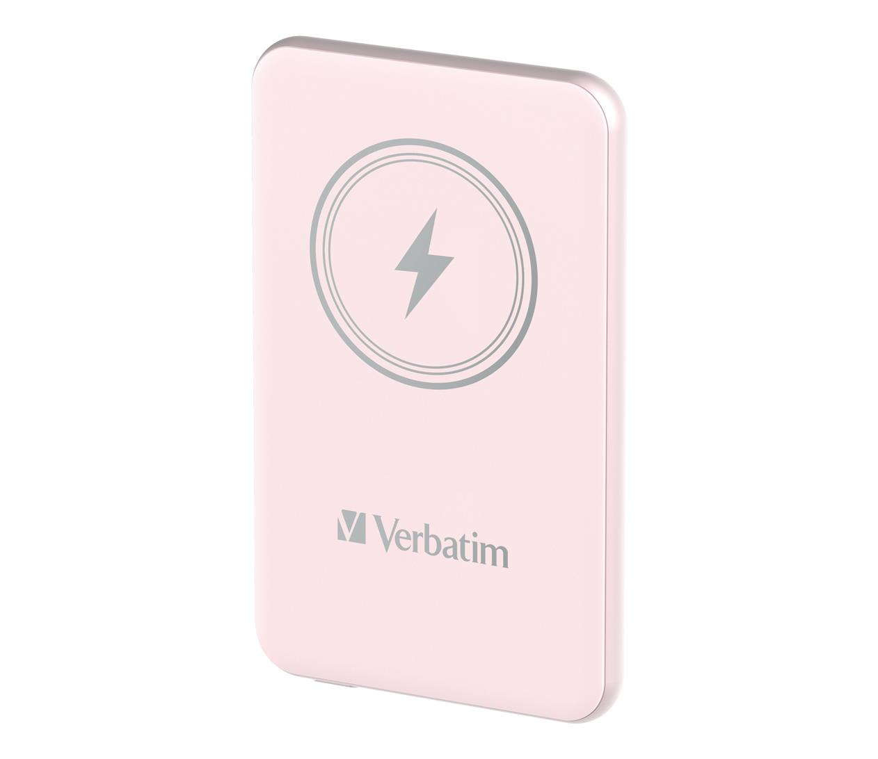 Verbatim Charge 'n' Go Magnetic Wireless Power Bank 5000mAh różowy