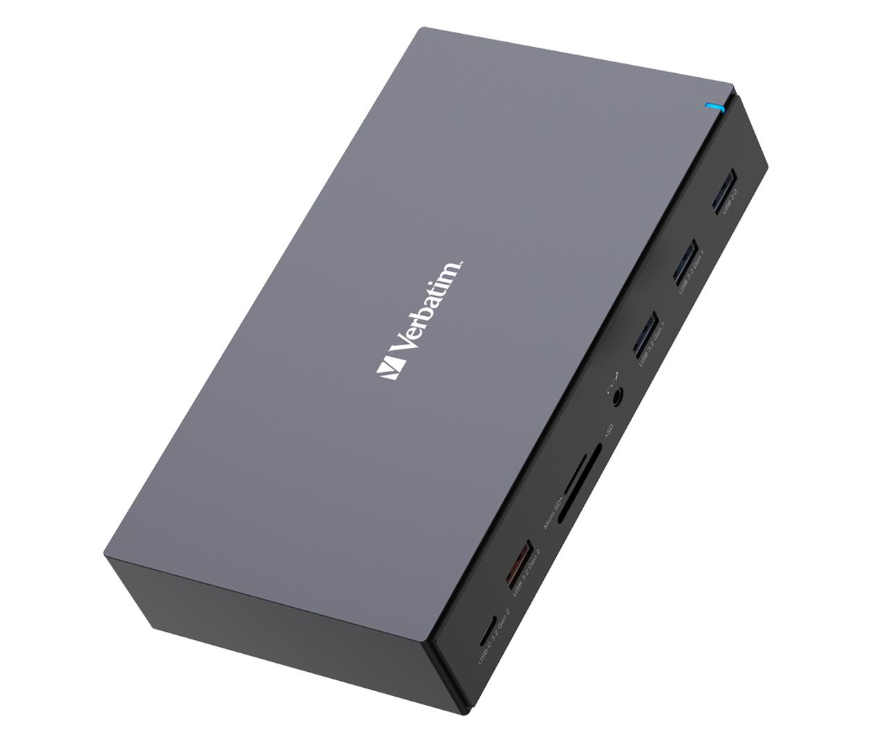 Verbatim USB-C Pro 3xHDMI 2xDP RJ45 5xUSB 2xUSB-C SD microSD DC audio