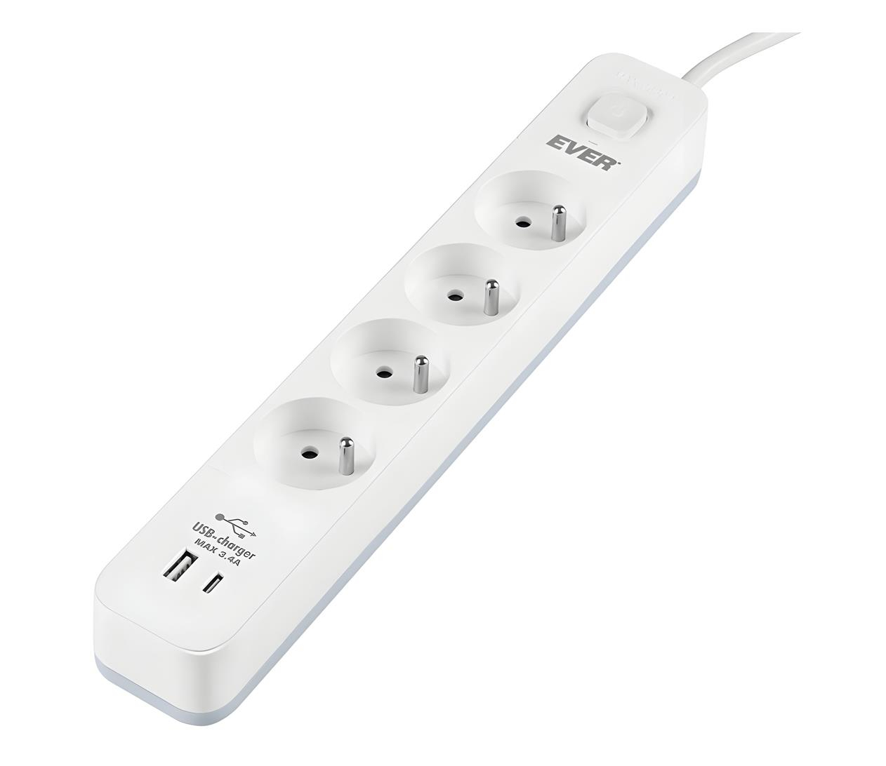 Ever Protect - 4 gniazda USB-A USB-C 1,5m