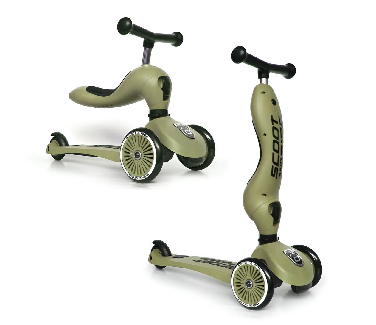 Scoot & Ride Highwaykick 1 Jeździk i hulajnoga 2w1 Olive