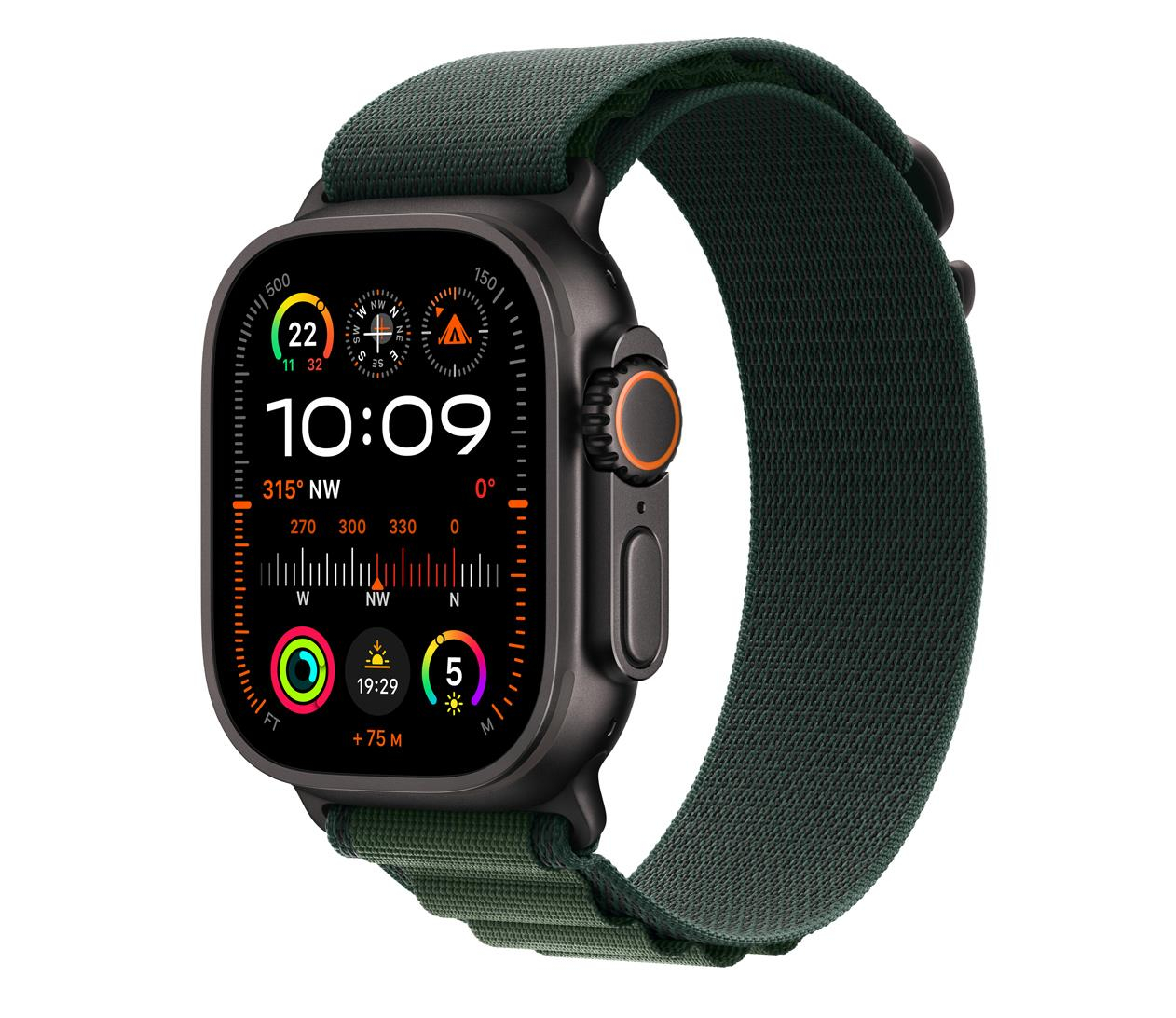 Apple Watch Ultra 2 Black Titanium/Dark Green Alpine Loop M LTE