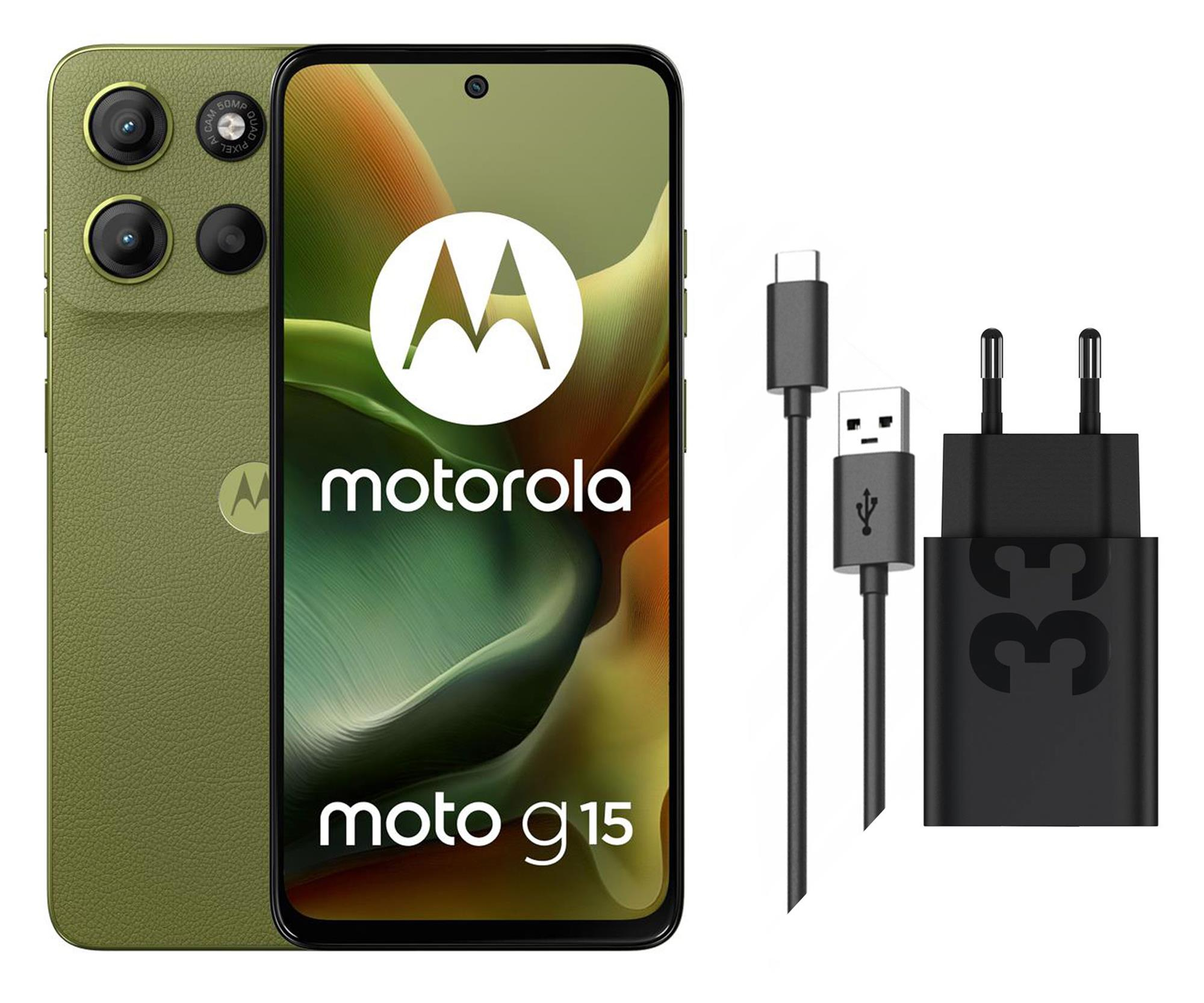 Motorola moto g15 8/128GB Iguana Green + Ładowarka 33W