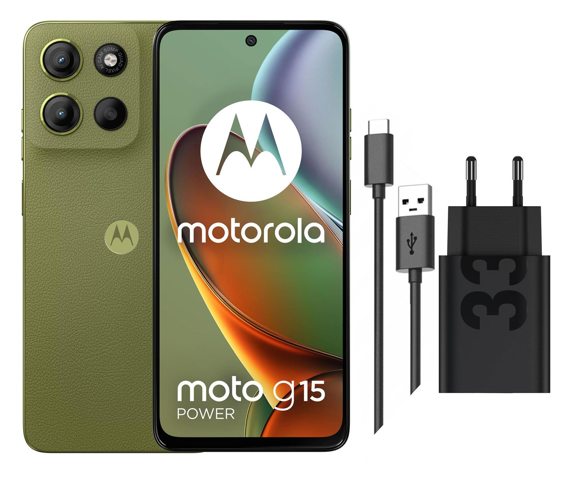 Motorola moto g15 power 8/256GB Iguana Green + Ładowarka 33W