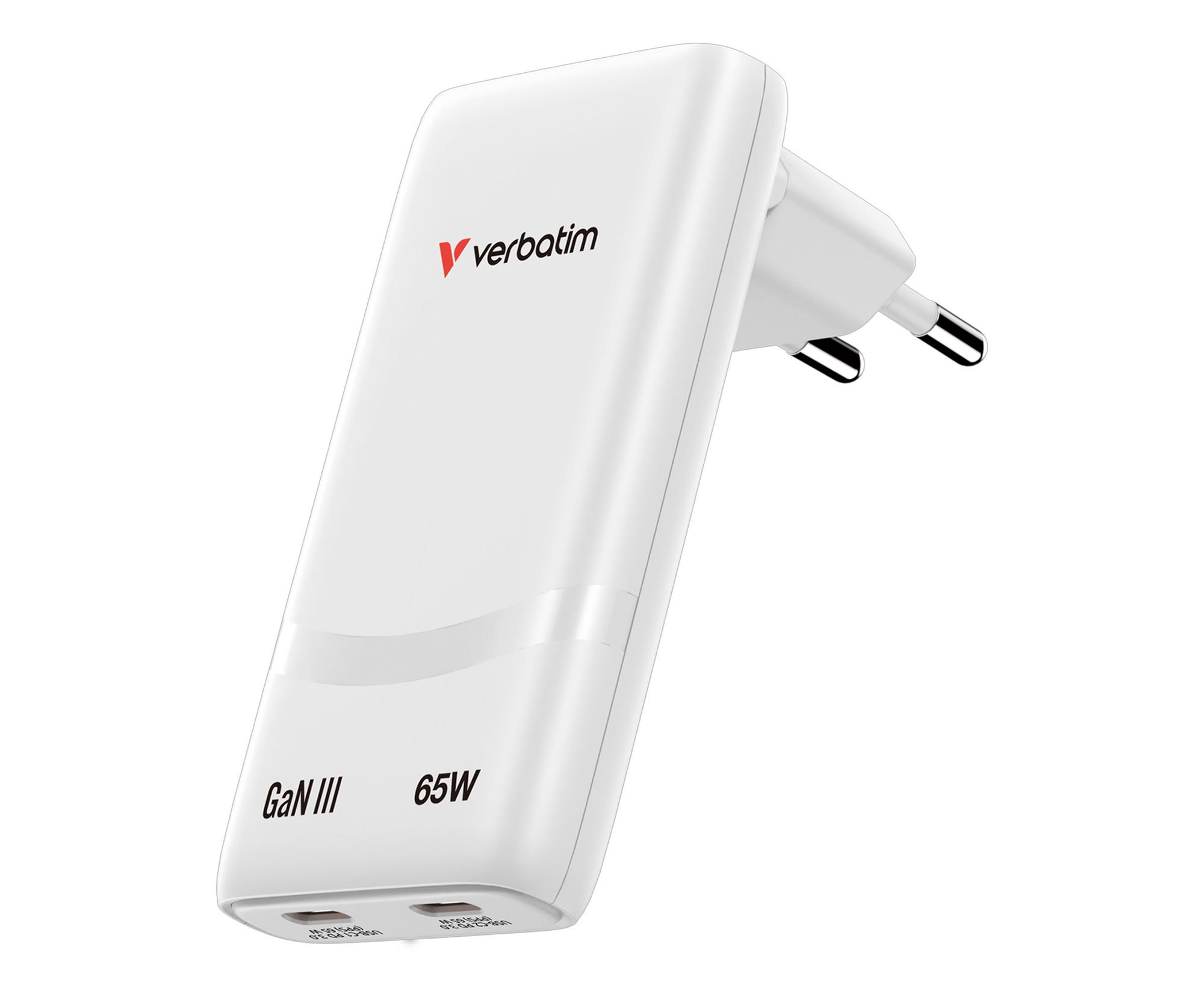 Verbatim Ładowarka sieciowa Fold n Go GaN 65W biały 32355
