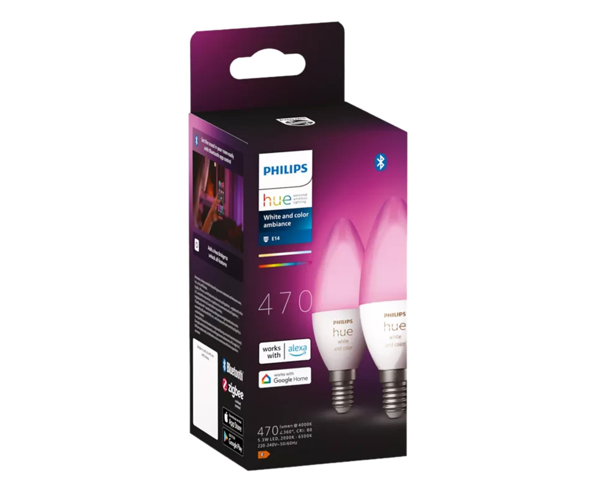 Philips Hue White and color ambiance Żarówka 2xE14