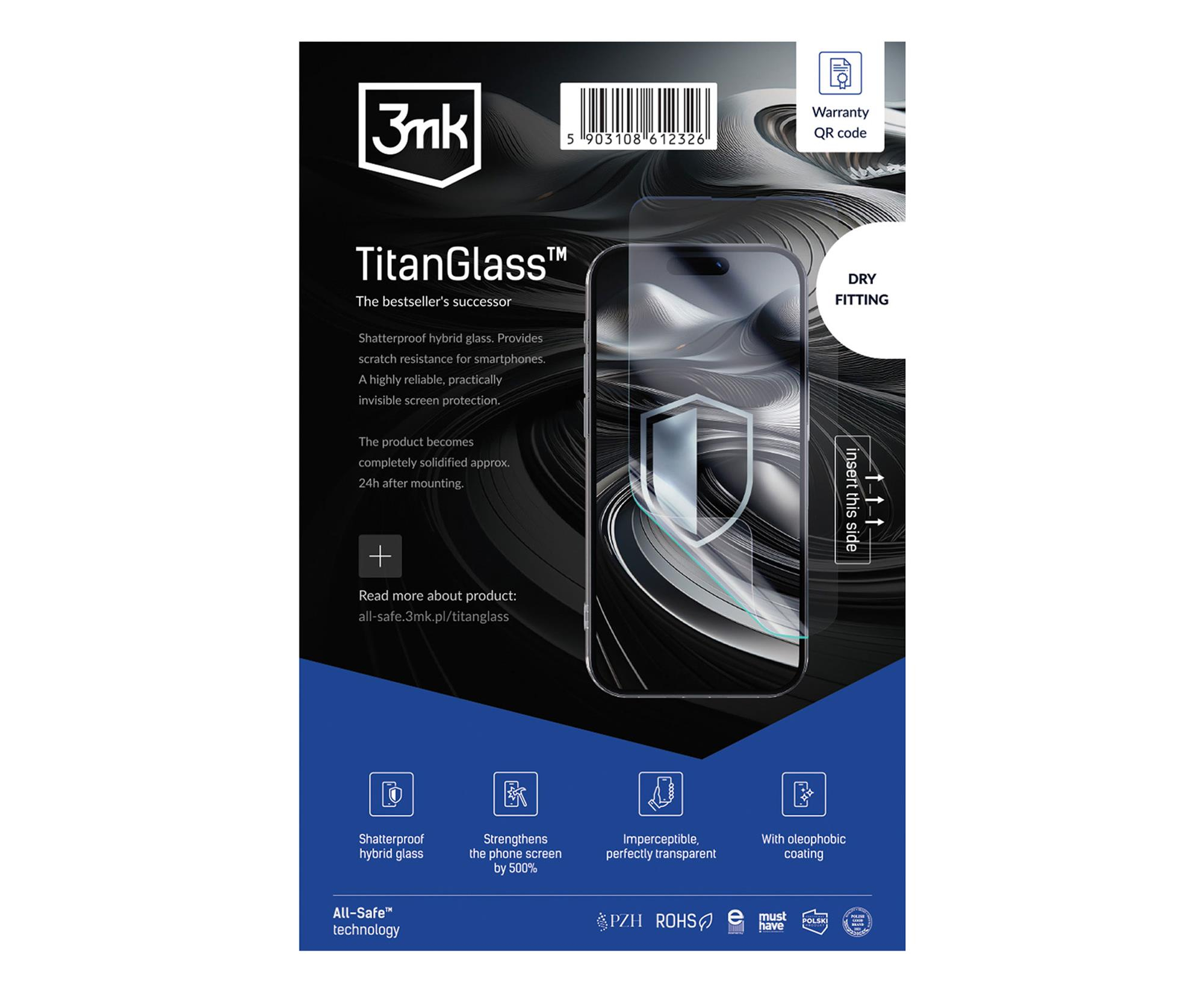 3mk Szkło Hybrydowe TitanGlass Phone
