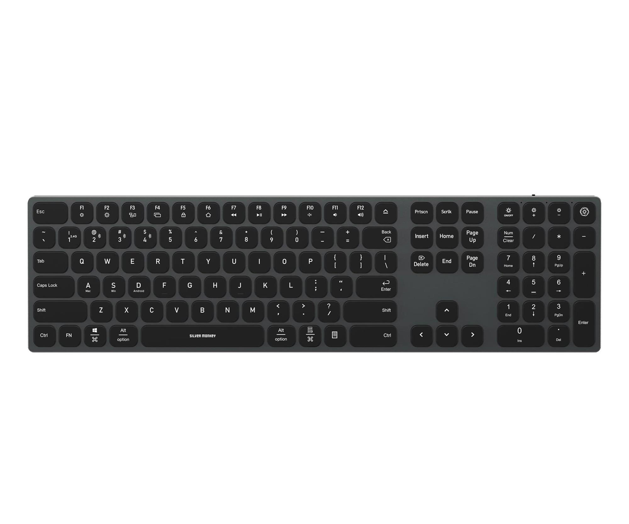 Silver Monkey Alu Keys Premium Backlight Black