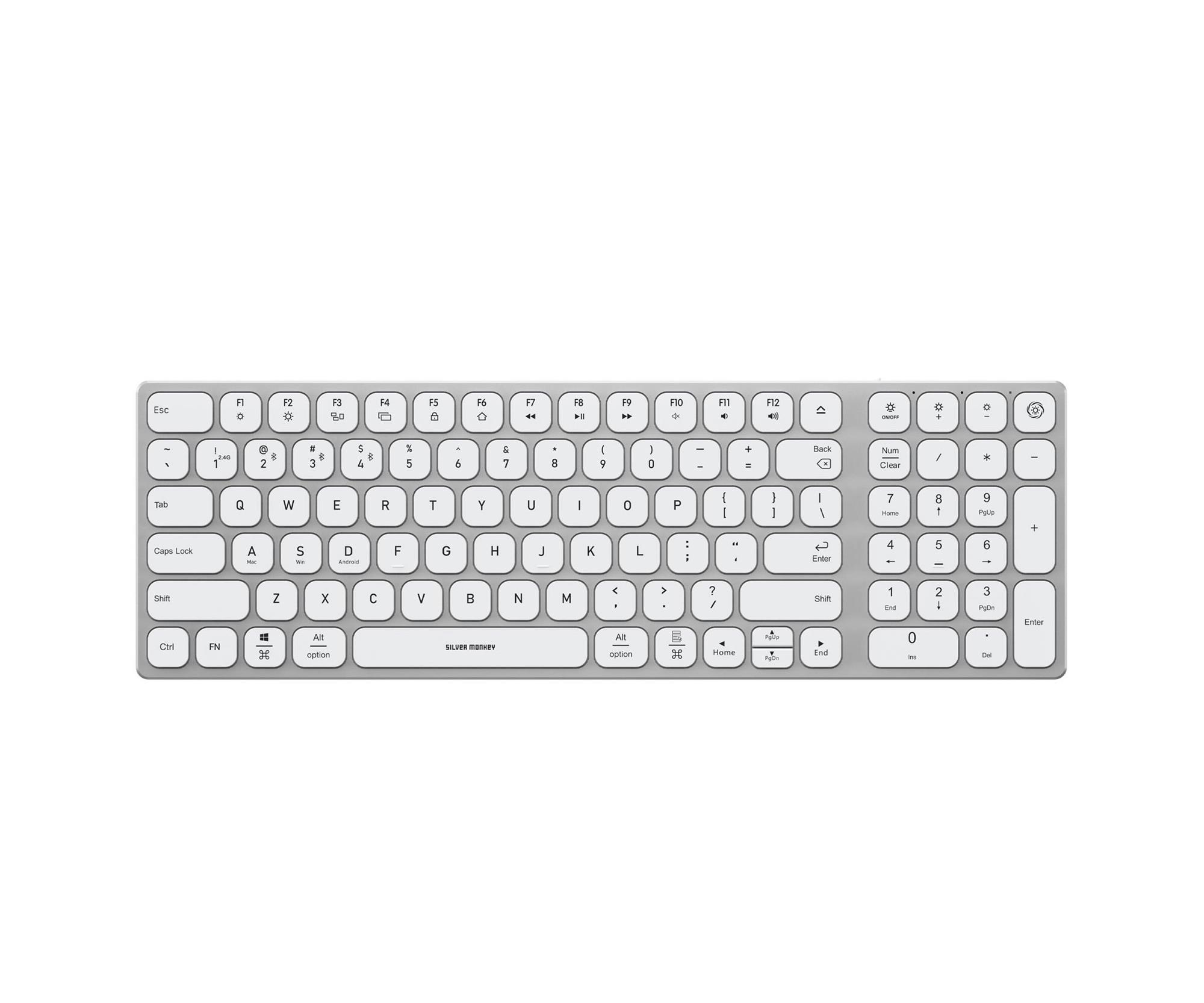 Silver Monkey Alu Keys Mini Premium Backlight White