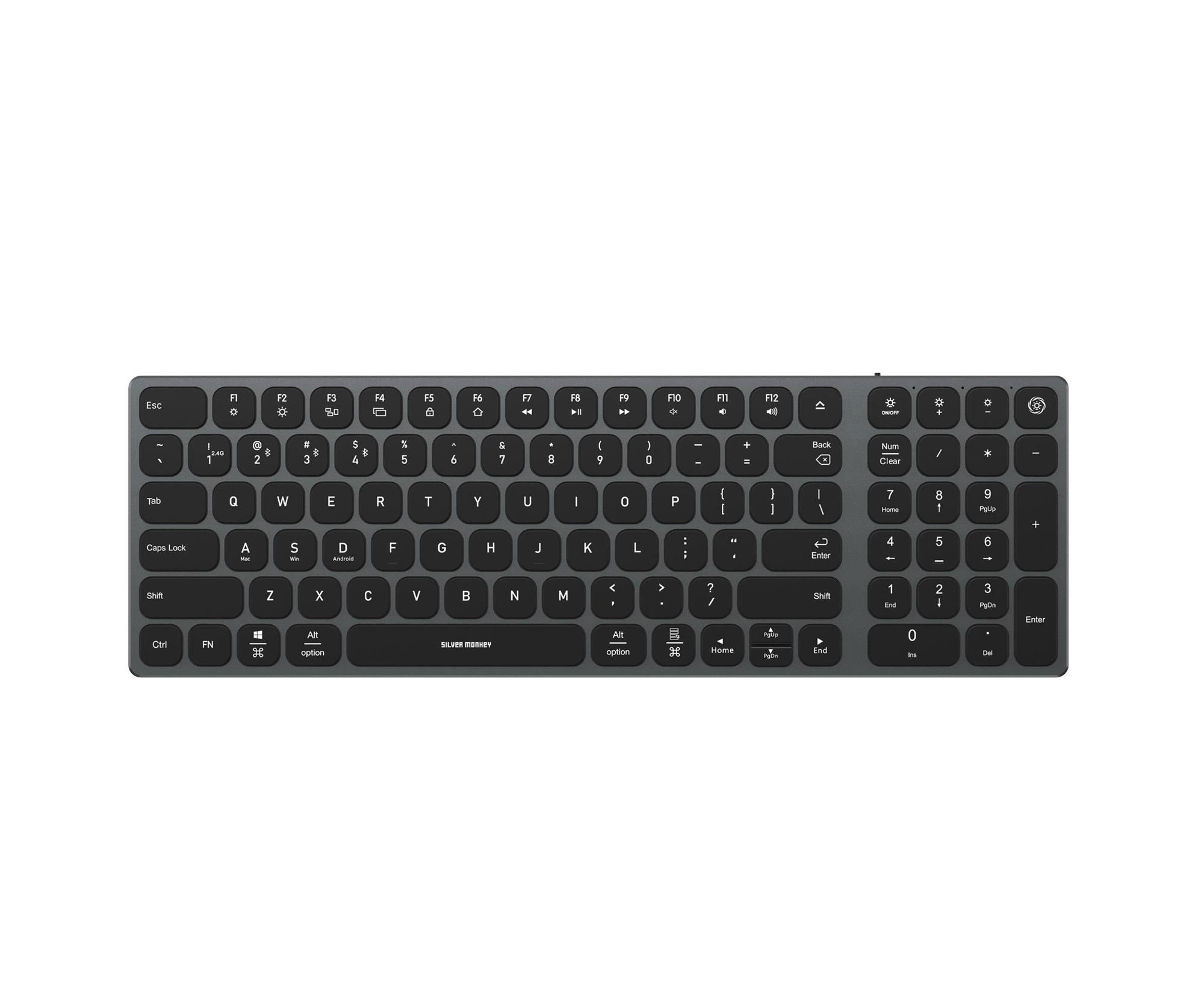 Silver Monkey Alu Keys Mini Premium Backlight Black