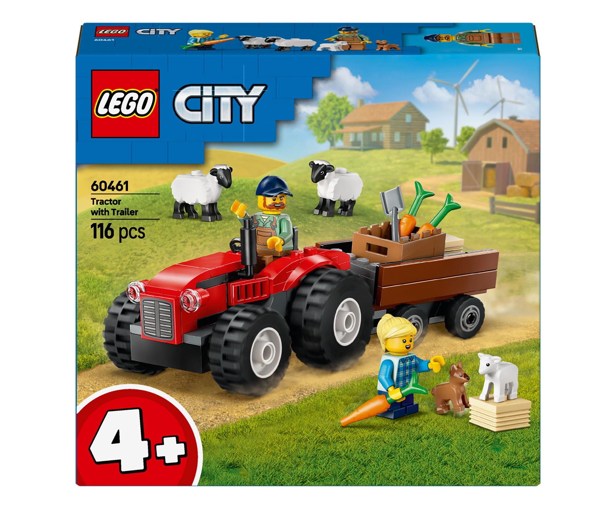 LEGO City 60461 Czerwony traktor z przyczepą i owcą