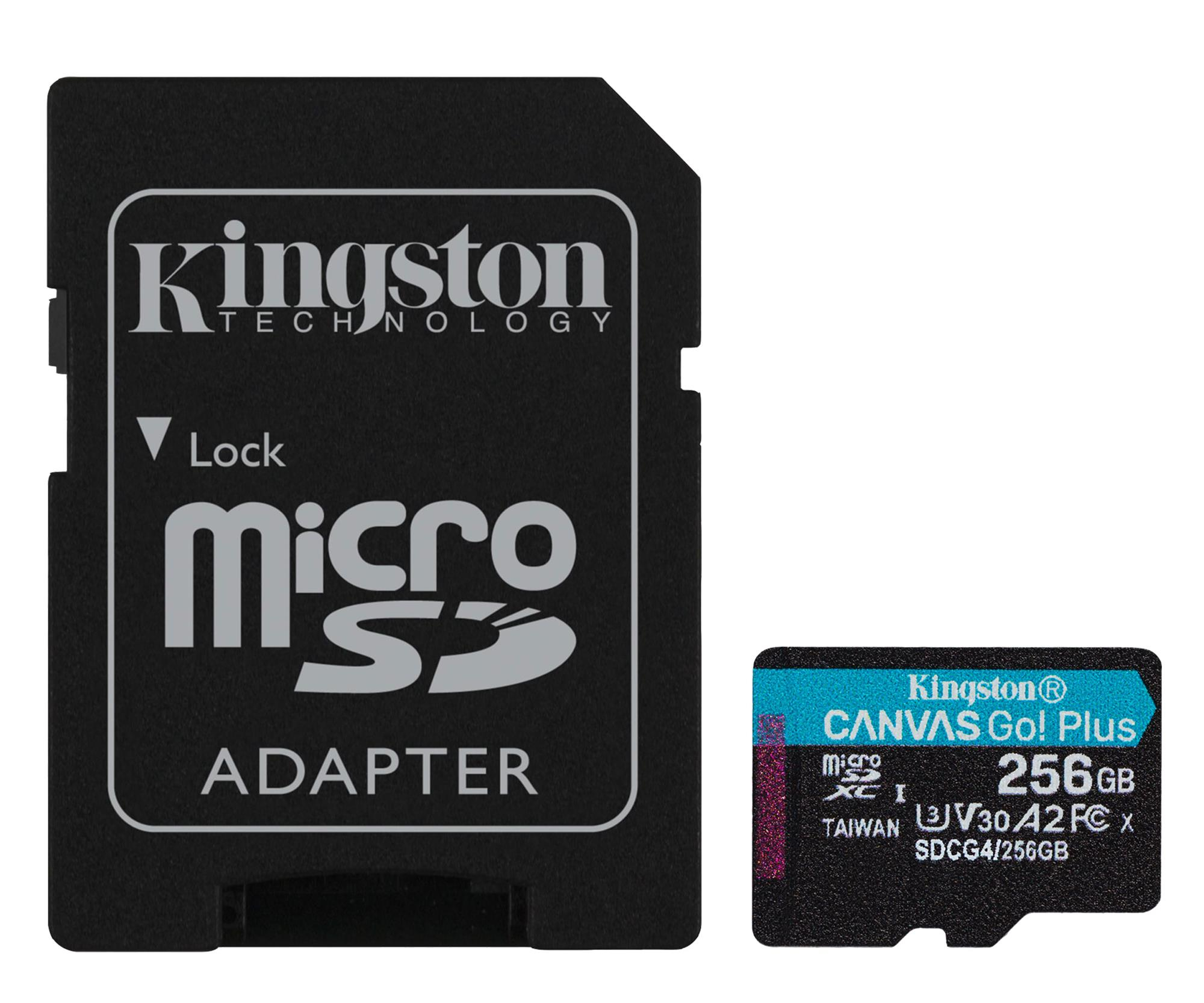 Kingston 256GB microSDXC Canvas Go! Plus Gen4 200MB/s A2 U3 V30