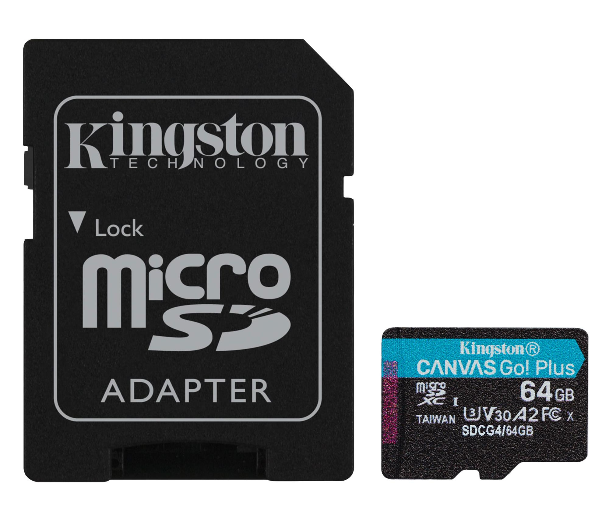 Kingston 64GB microSDXC Canvas Go! Plus Gen4 200MB/s A2 U3 V30