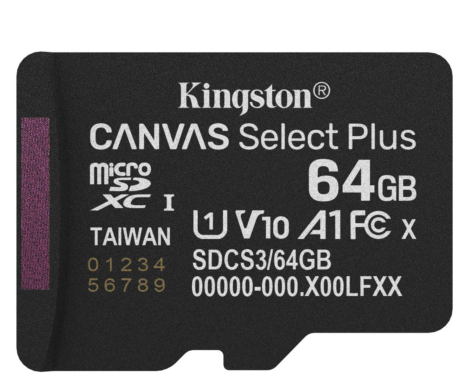 Kingston 64GB microSDXC Canvas Select Plus Gen3
