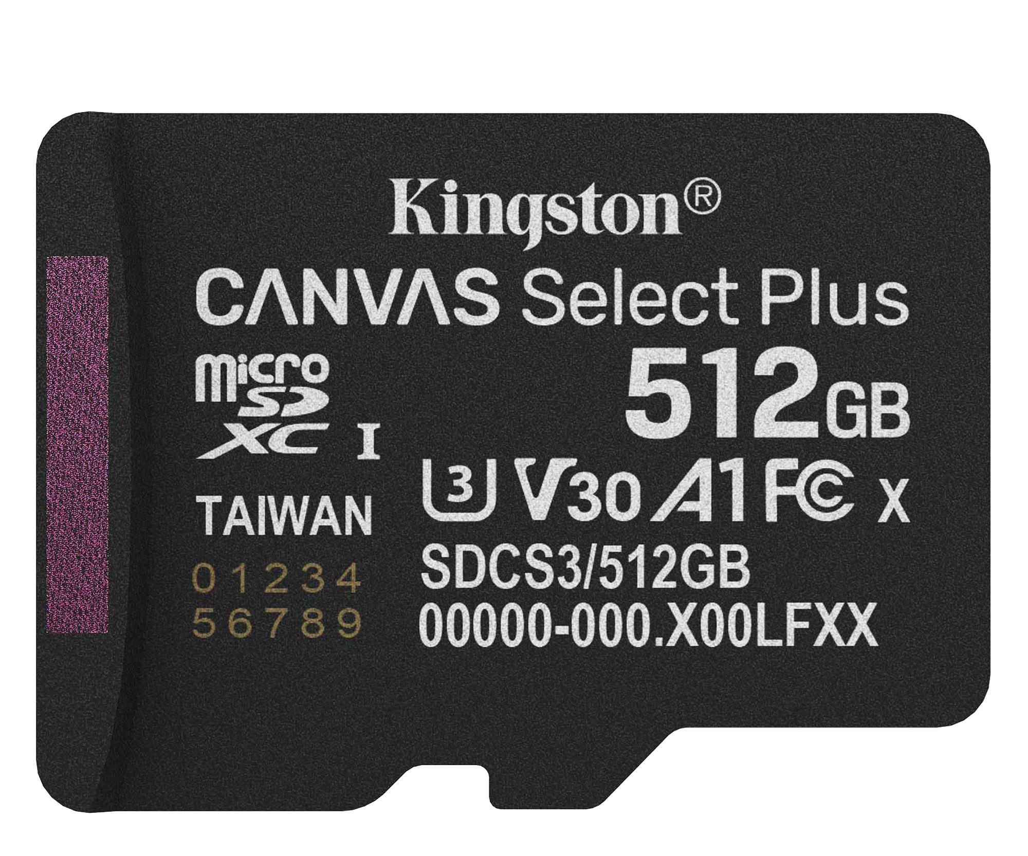 Kingston 512GB microSDXC Canvas Select Plus Gen3