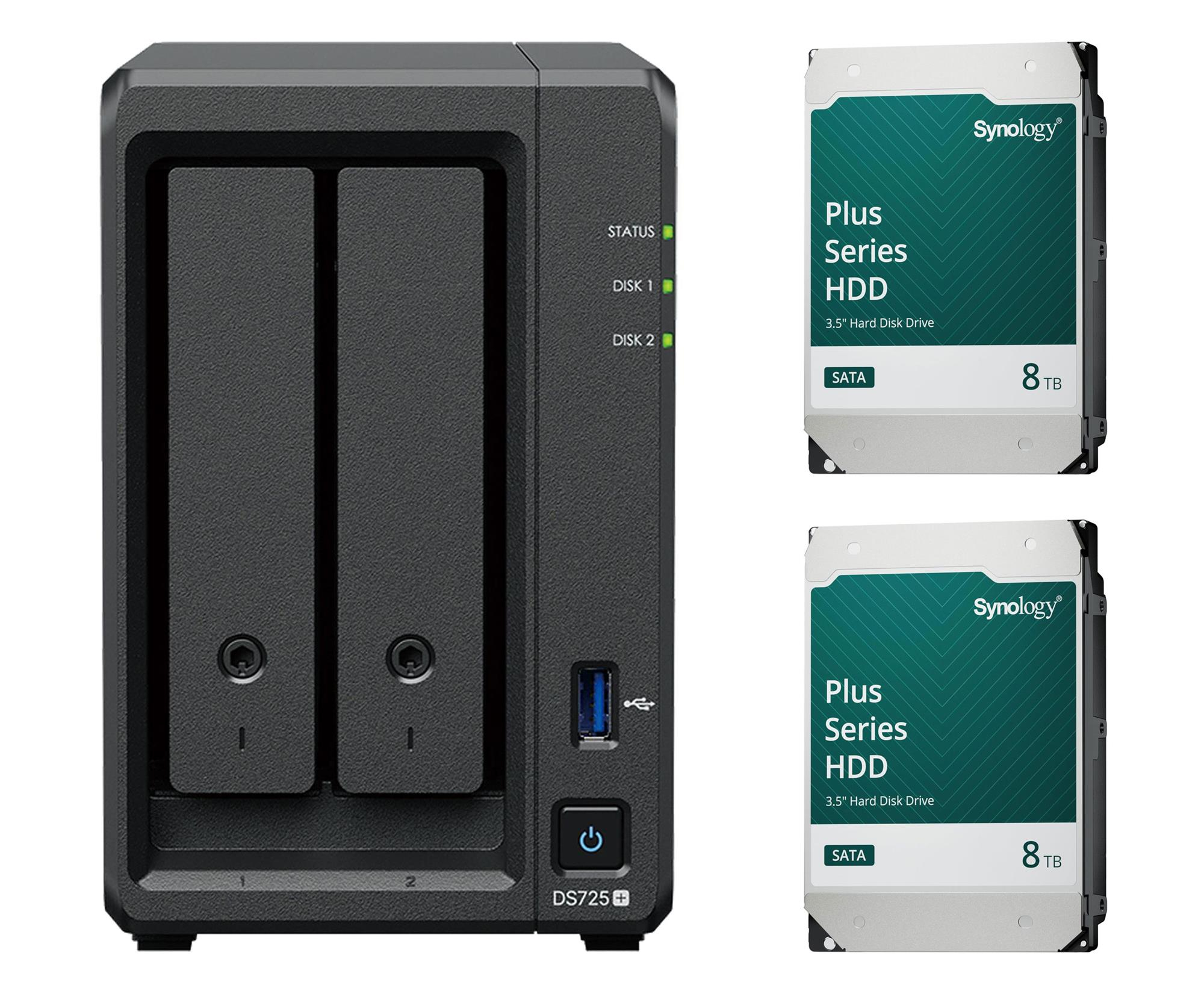 Synology DS725+ (2x 8TB HDD HAT3320-8T)