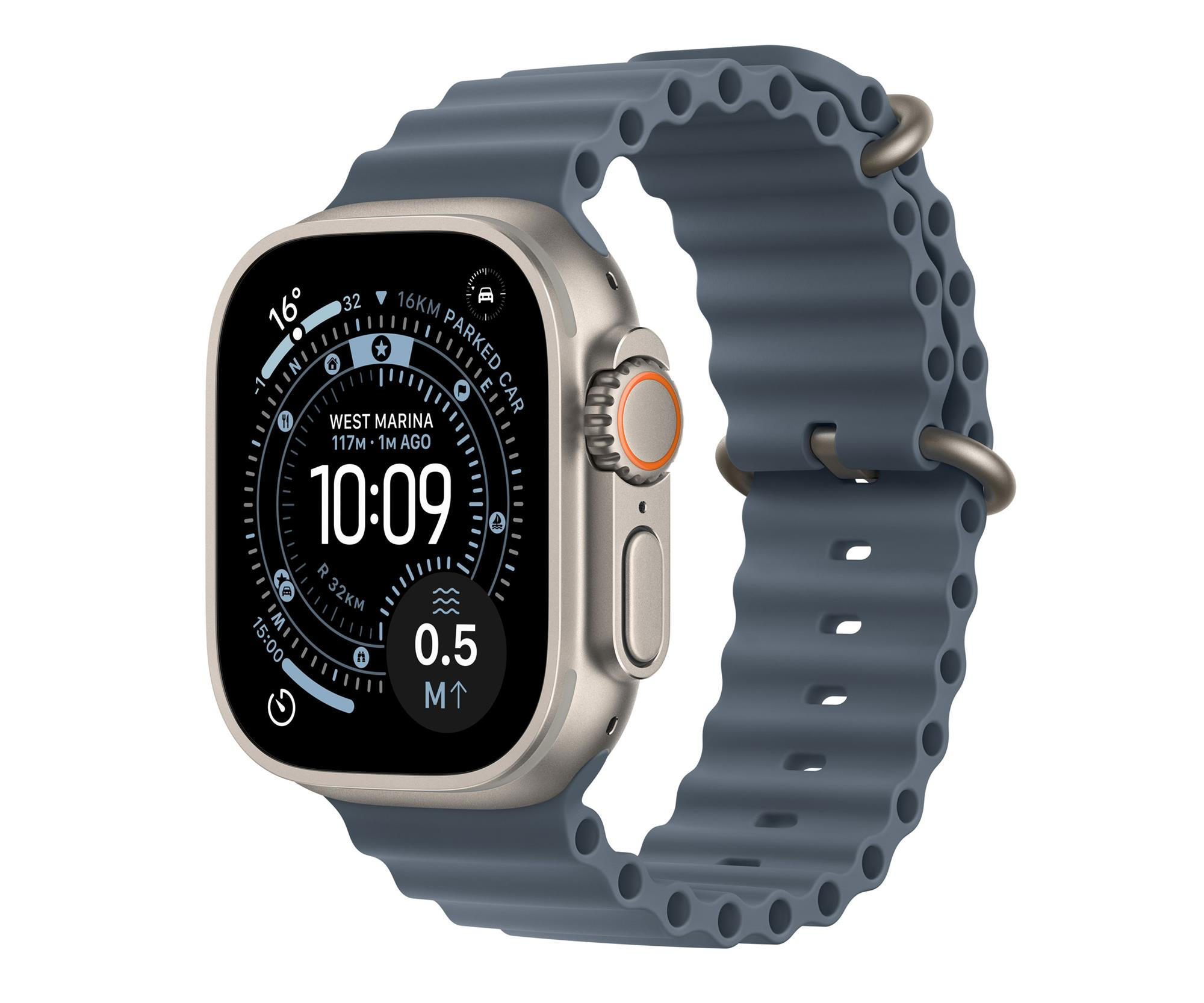 Apple Watch Ultra 3 Naturalny Tytan/Niebieski Pasek 5G