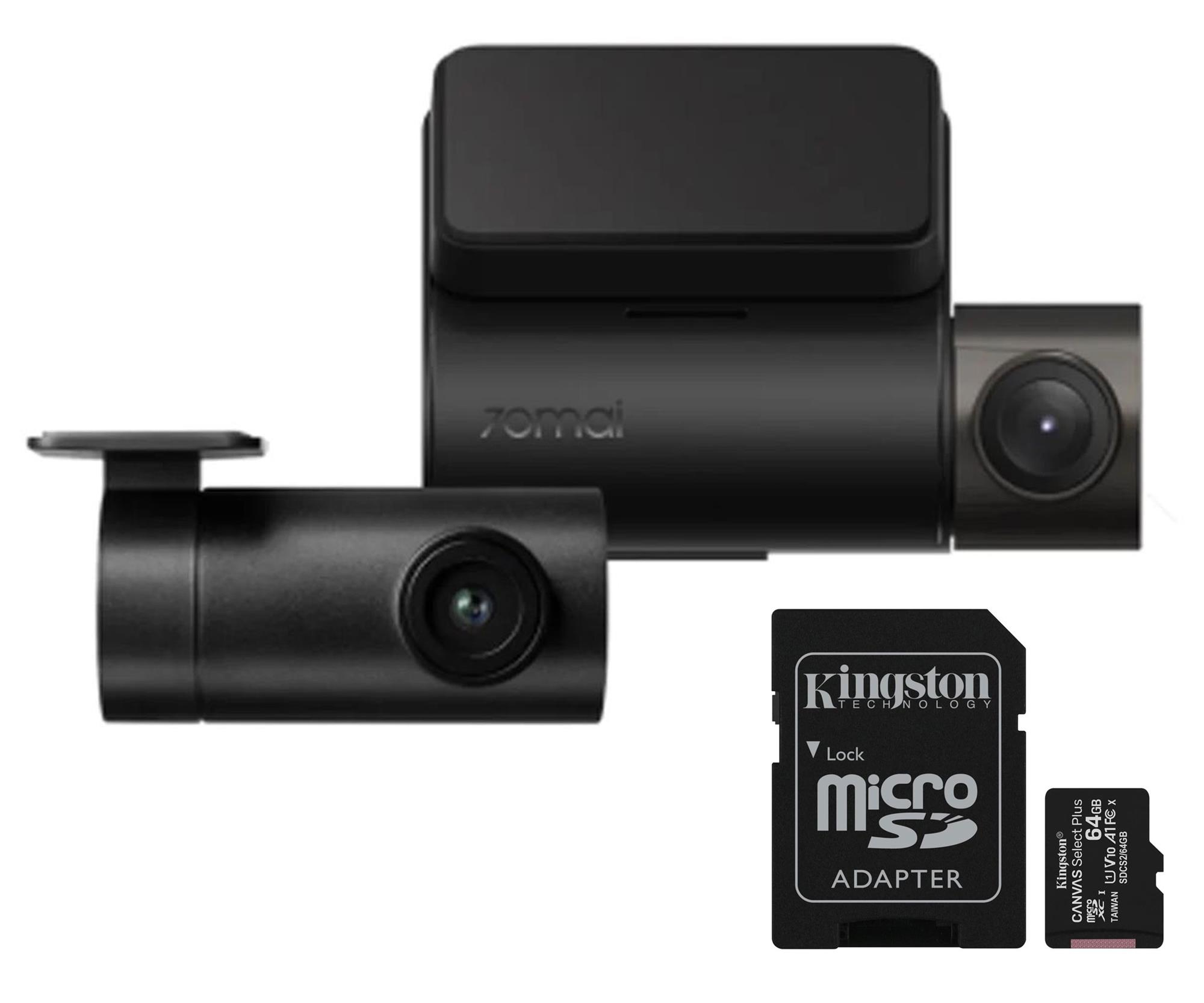 70mai Dash Cam A200 + kamera tylna RC11 + karta 64GB Full HD/130/2