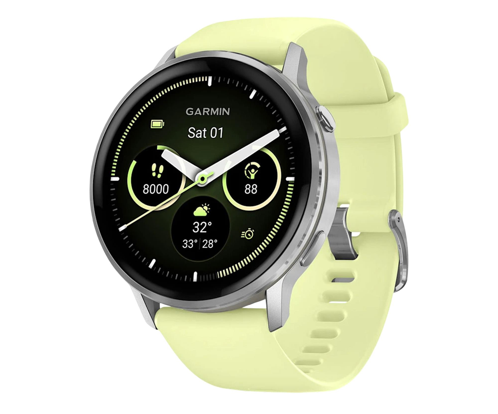 Garmin Venu 4 Silver 45mm z żółtym paskiem