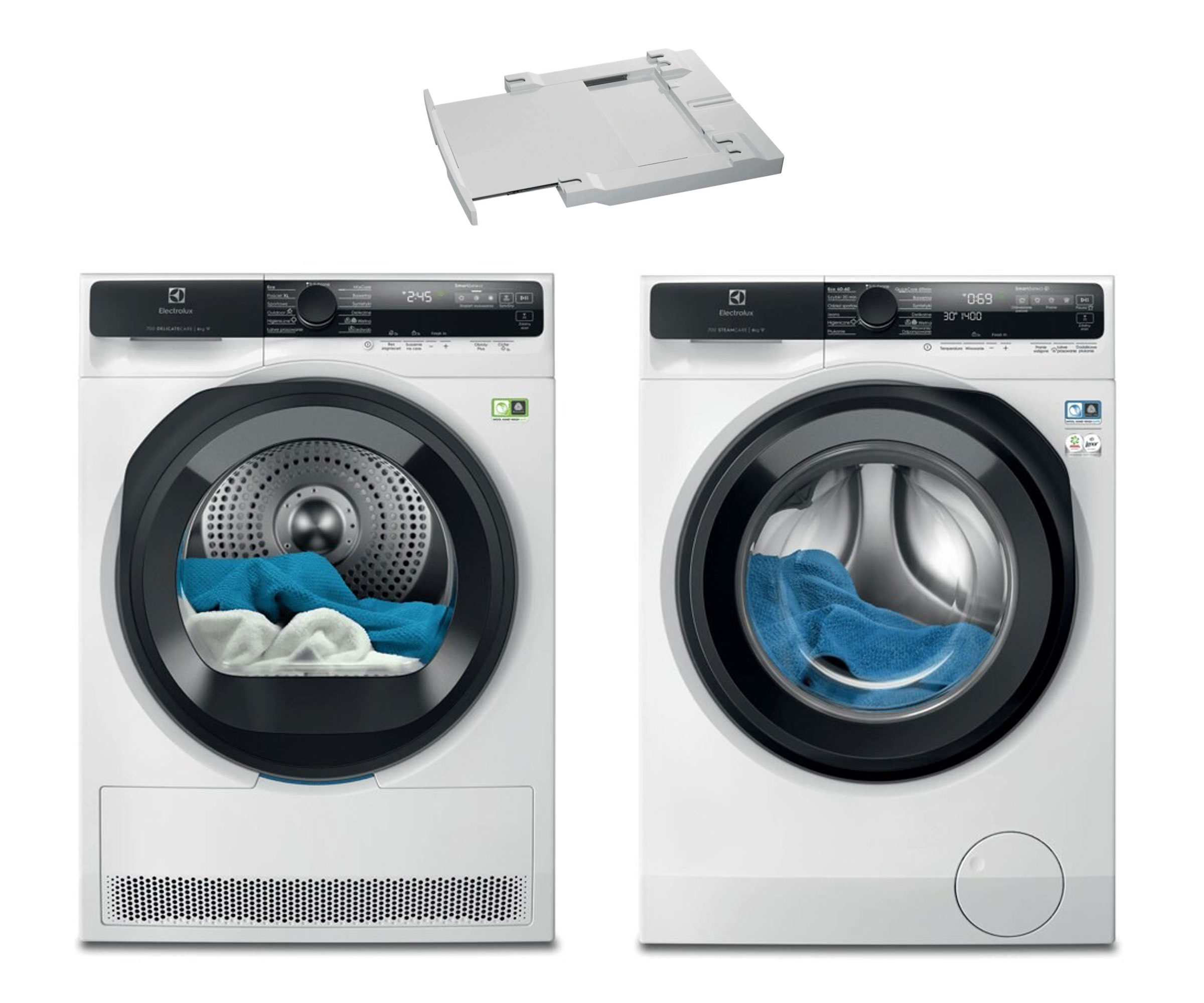 Electrolux ZESTAW Suszarka EW7D585UC+Pralka EW7F5482CP+Łącznik A1WYHSK2