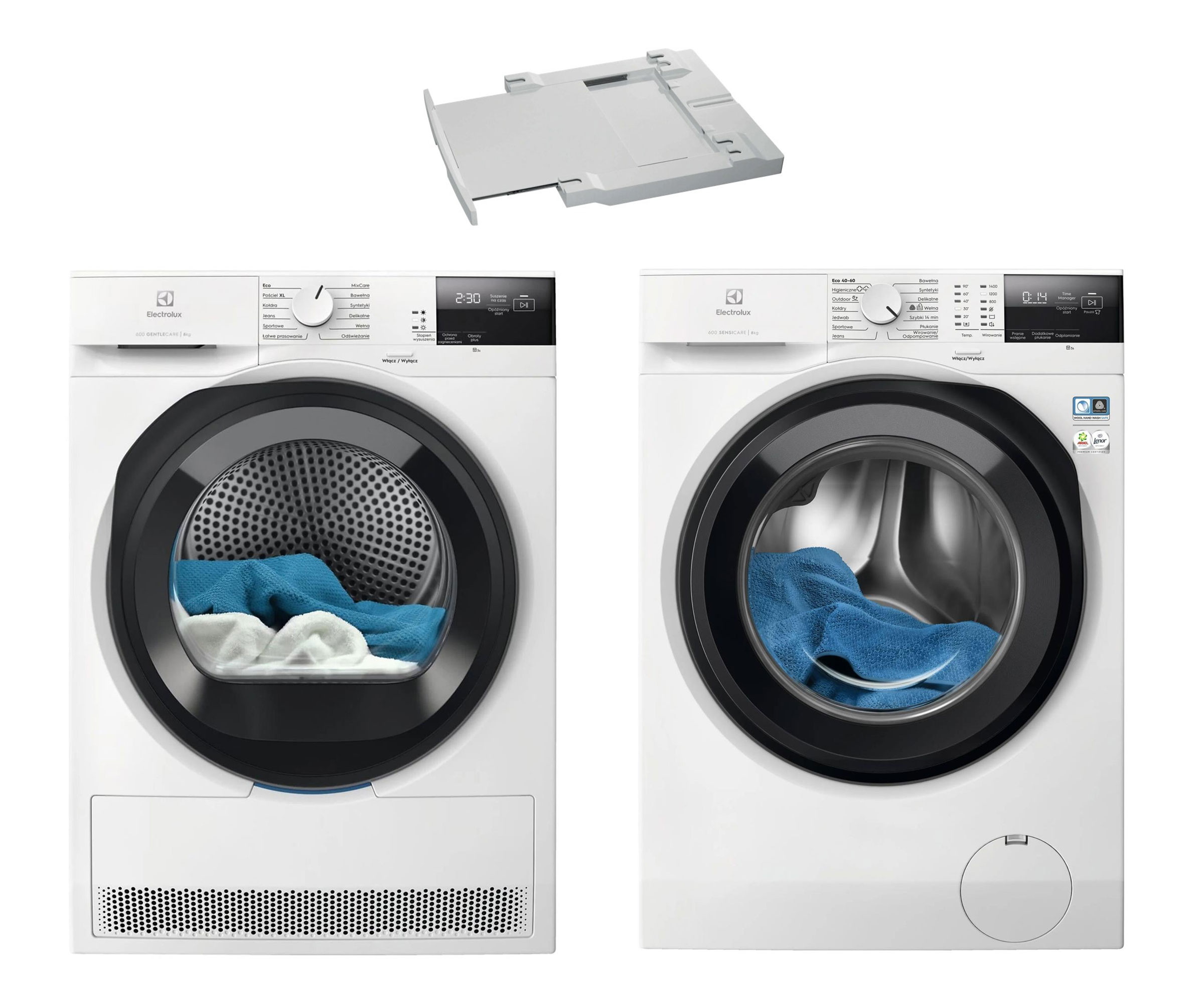 Electrolux ZESTAW Suszarka EW6D285YP+Pralka EW6F2482P+Łącznik A1WYHSK2