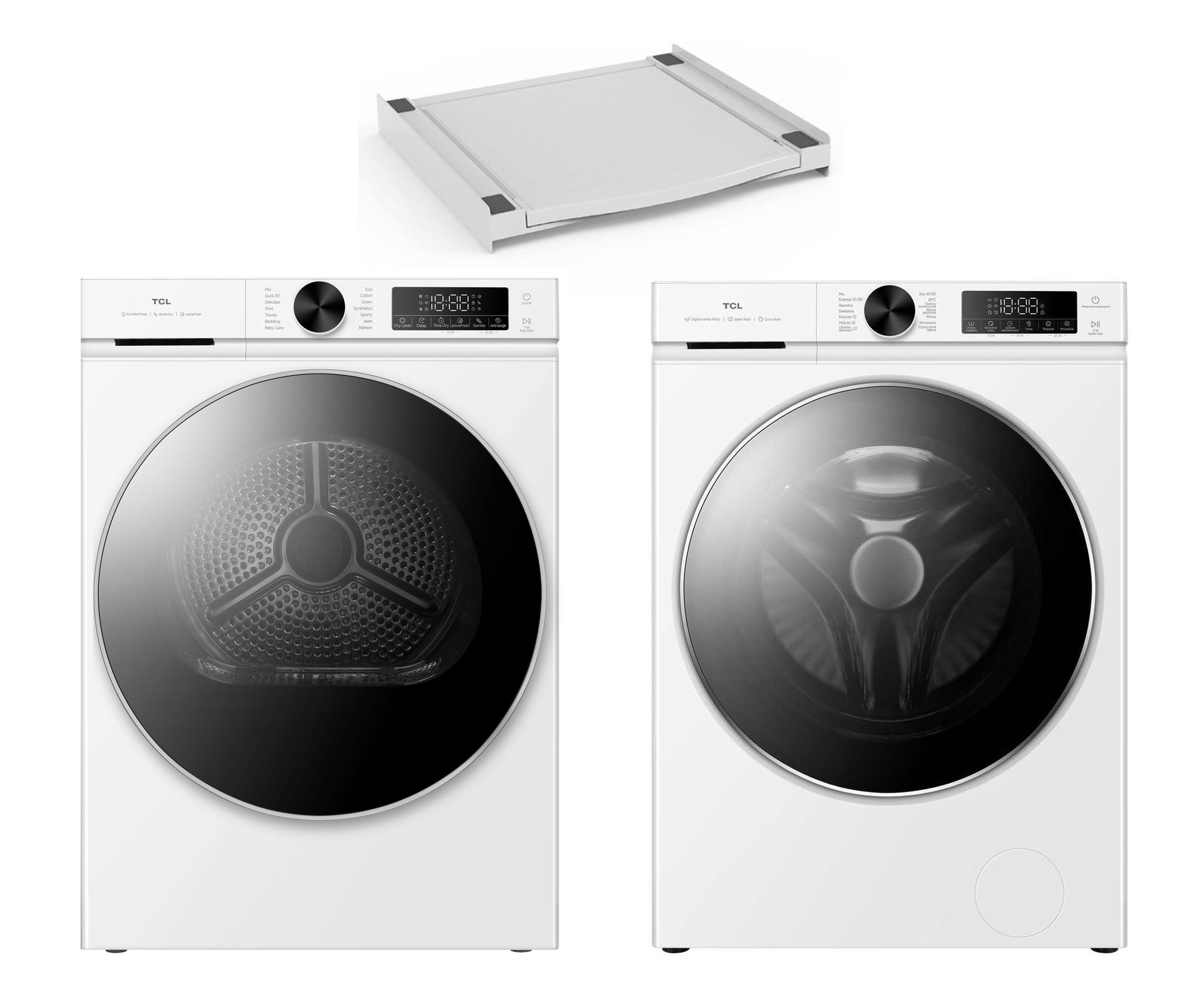 TCL ZESTAW Suszarka DP0844WE0PL+Pralka FP0944WA0PL+Łącznik