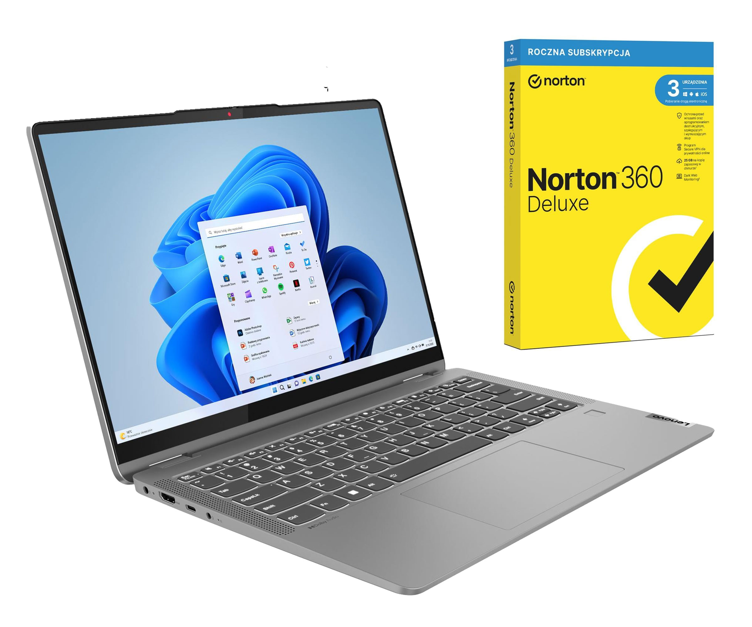 Lenovo IdeaPad Flex 5 Ryzen 5-7430U/16GB/512/Win11 Touch Zestaw