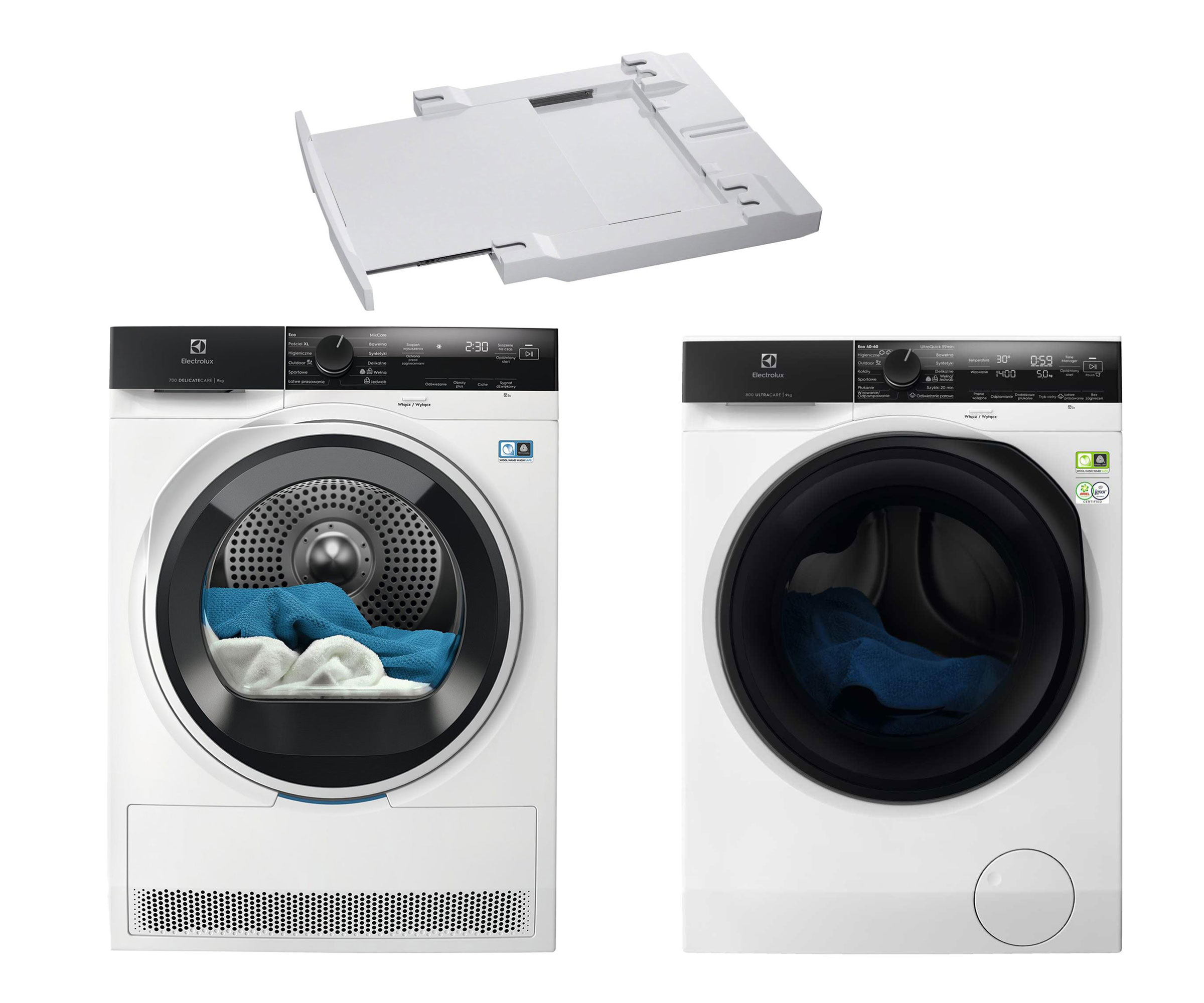 Electrolux ZESTAW Suszarka EW7D494UP+Pralka EW8F4697P+Łącznik A1WYHSK2