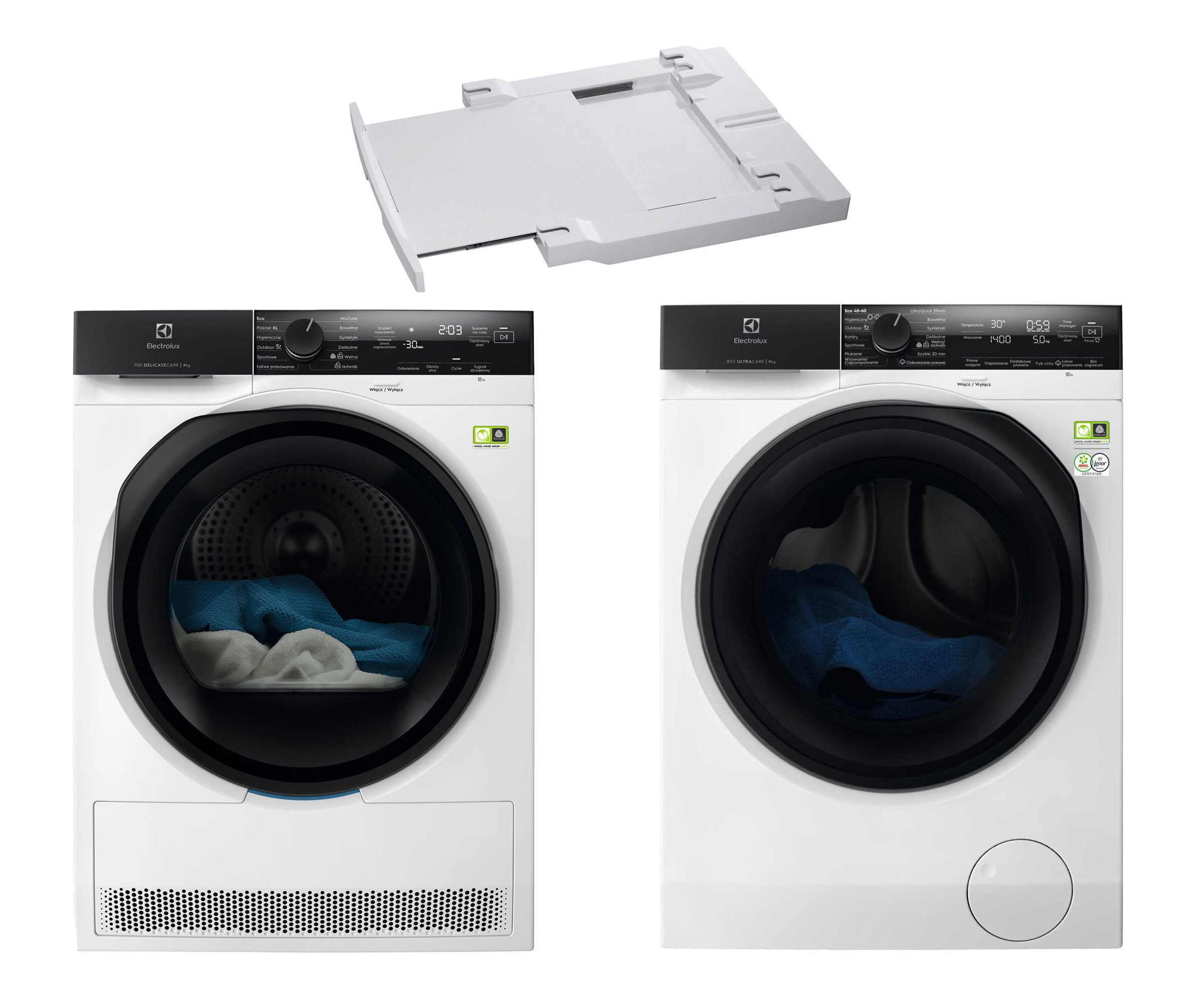 Electrolux ZESTAW Suszarka EW7D497UP+Pralka EW8F4697P+Łącznik A1WYHSK2