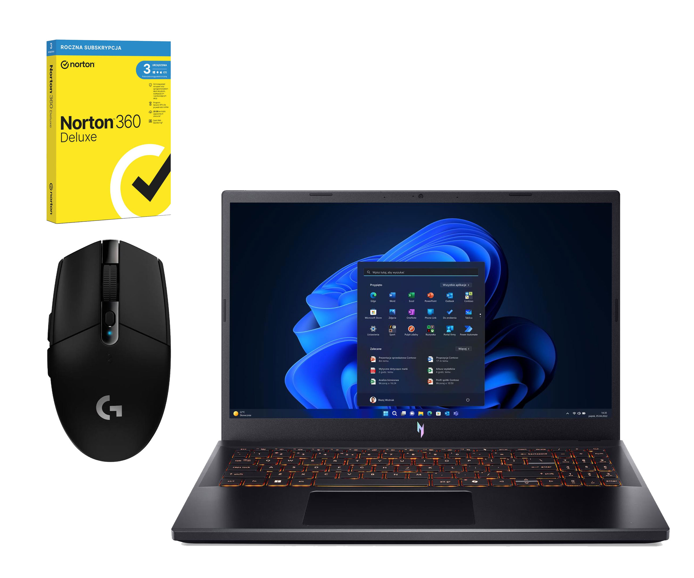 Acer Nitro V15 Ryzen 7-7445HS/16GB/512/Win11 RTX4050 165Hz Zestaw