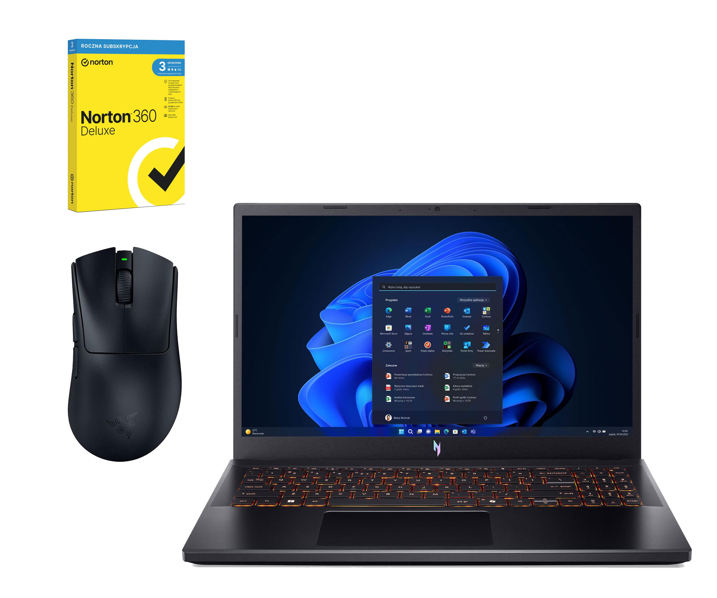 Acer Nitro V15 Ryzen 7-7445HS/16GB/512/Win11 RTX4050 165Hz Zestaw