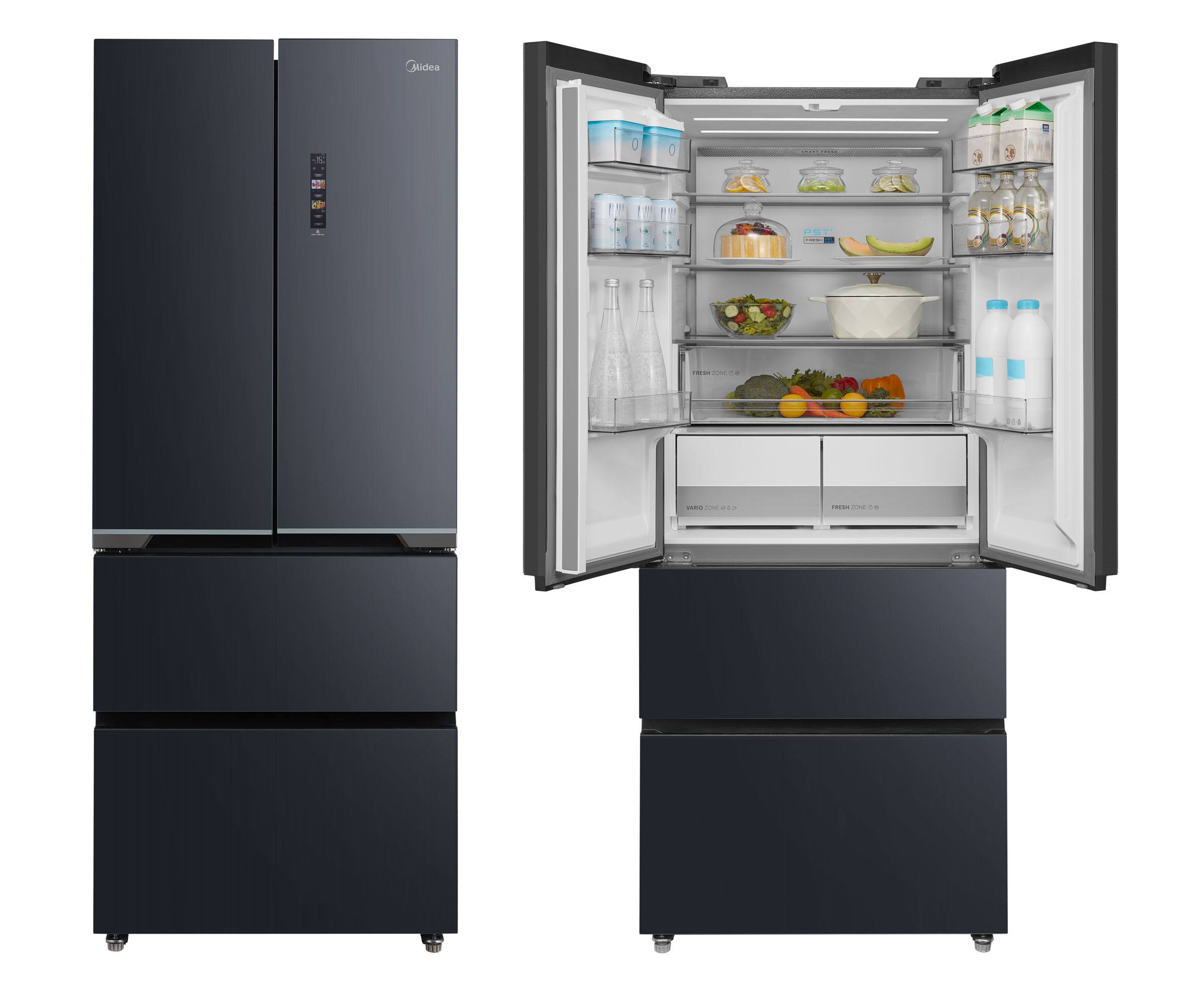 Midea MDRF600BIE70 No Frost 191cm Szare Szkło Inox Do Obudowy WiFi