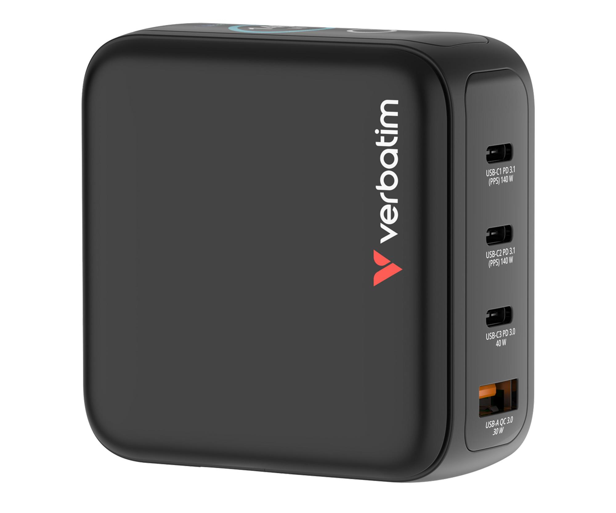 Verbatim Mini GaN Charger 140W with Display