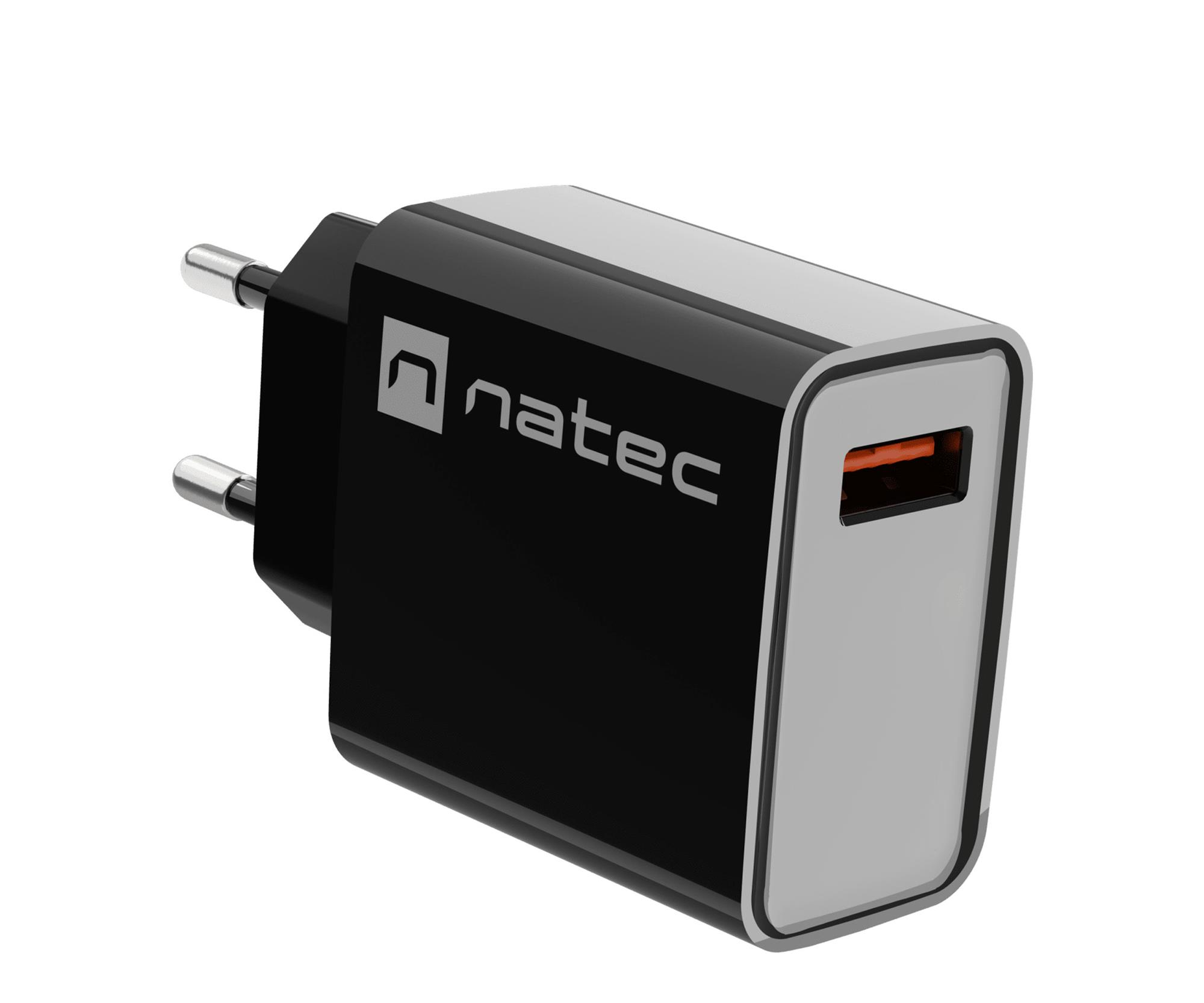 Natec RIBERA 1X USB-A 18W CZARNA